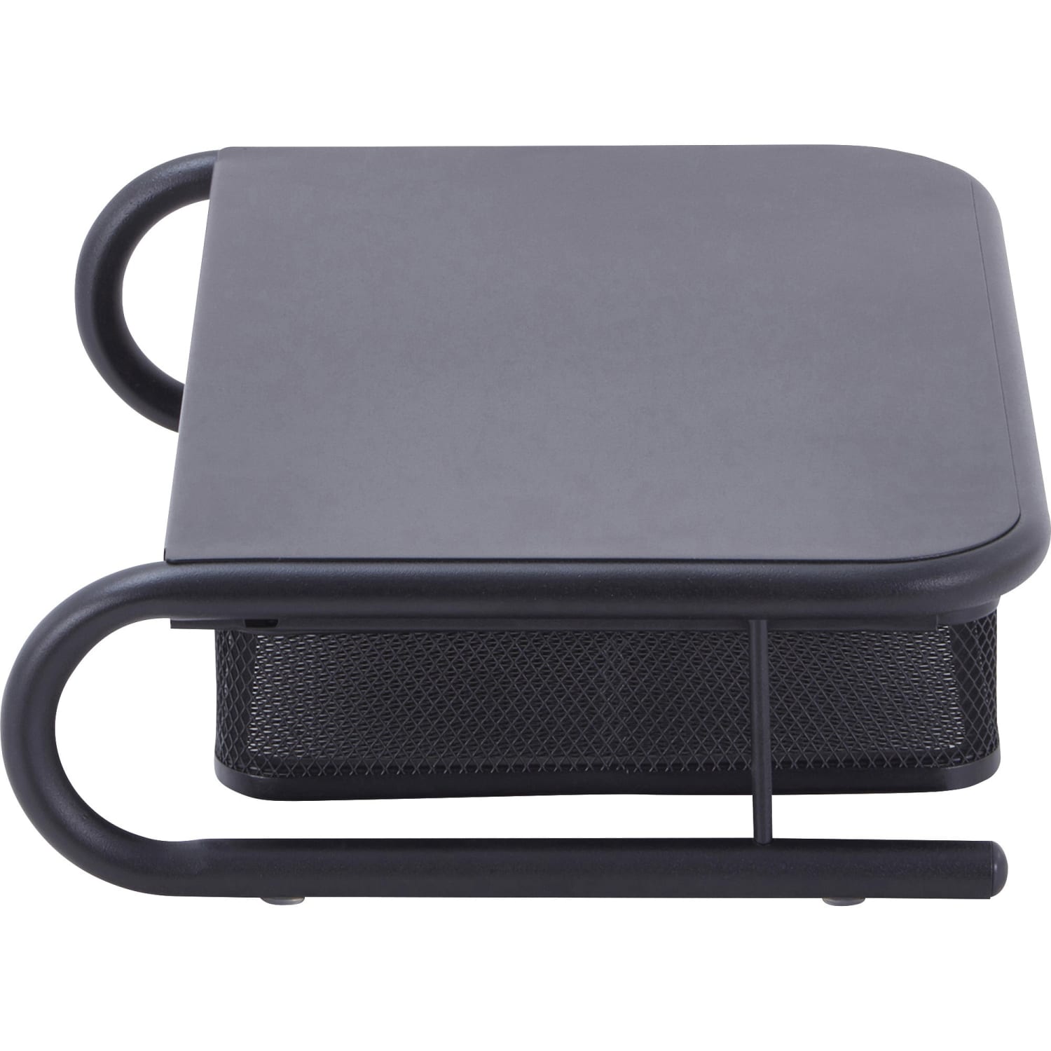 Lorell Mesh Wire Monitor Stand - Desktop - Powder Coated - Steel - Black - Image 4