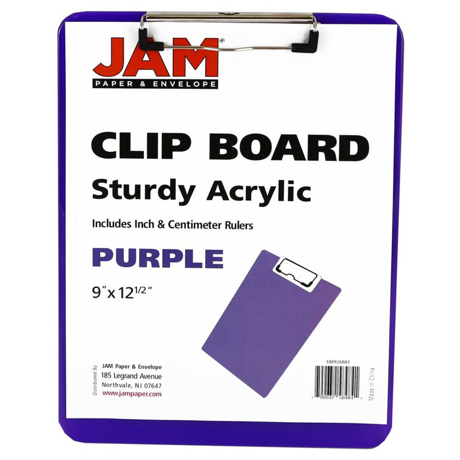 JAM Paper Plastic Clipboards with Metal Clip, 9in x 13in, Purple, Pack Of 12 - Image 4