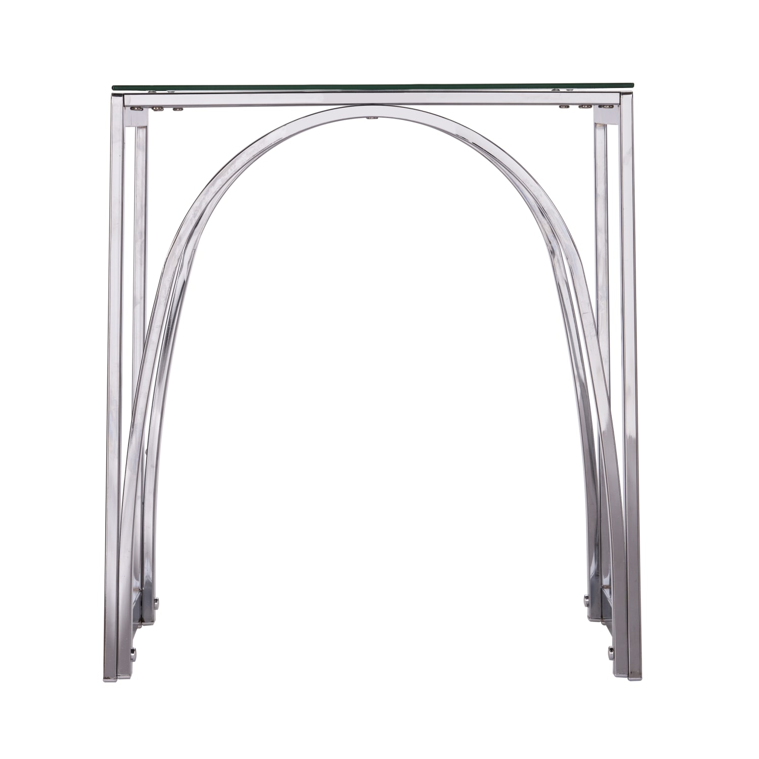 SEI Stevenly Square End Table, 22inH x 19inW x 19inD, Chrome - Image 3