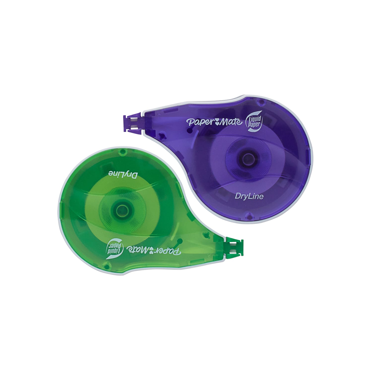 Paper Mate Liquid Paper DryLine Grip Correction Tape, 3mm, 394in, White, Pack Of 2