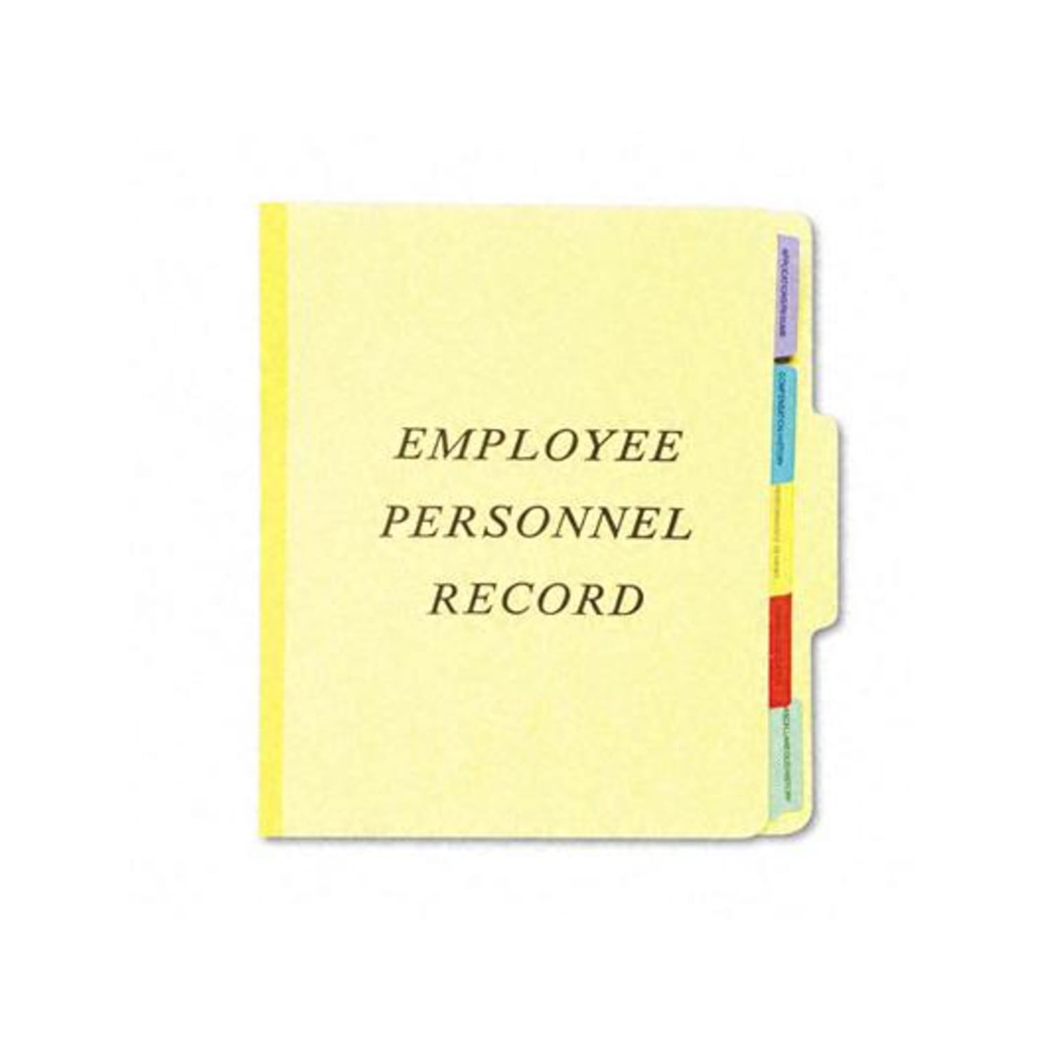 Pendaflex Tabbed Personnel Folder, 2in Expansion, 8-1/2in x 11in, 60% Recycled, Yellow