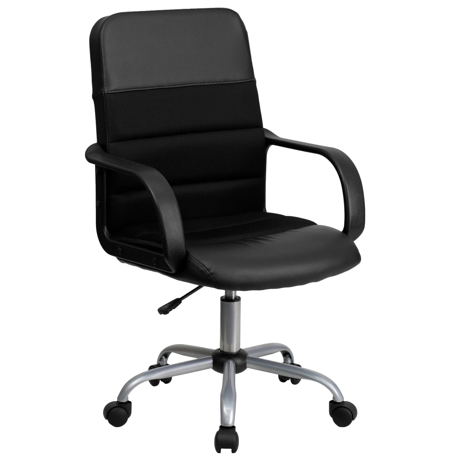 Flash Furniture LeatherSoft Faux Leather/Mesh Mid-Back Task Chair, Black - Image 3