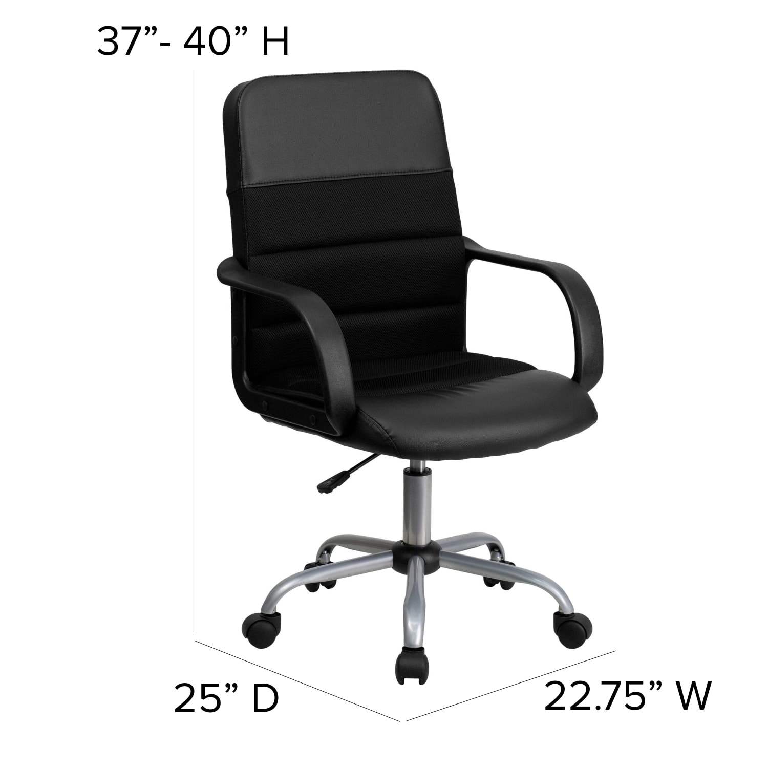 Flash Furniture LeatherSoft™ Faux LeatherMesh MidBack Task Chair Black PopularChairscom Flash Furniture LeatherSoft™ Faux LeatherMesh Mid Back Task Chair Black PopularChairscom