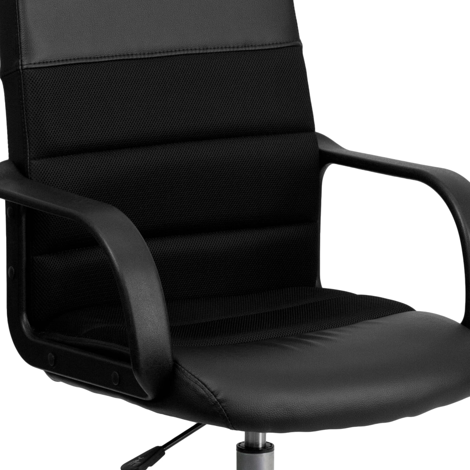 Flash Furniture LeatherSoft™ Faux LeatherMesh MidBack Task Chair Black PopularChairscom Flash Furniture LeatherSoft™ Faux LeatherMesh Mid Back Task Chair Black PopularChairscom