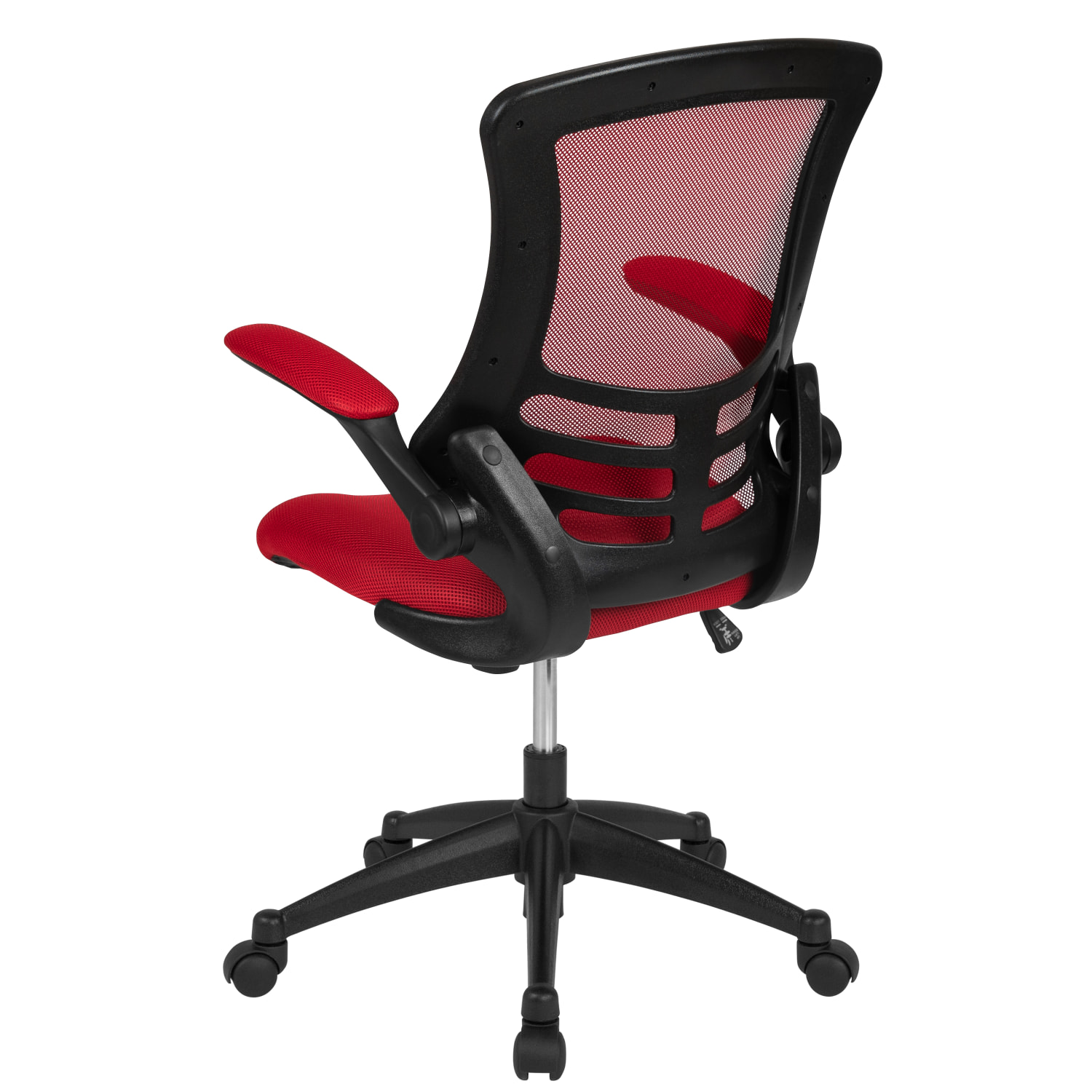 Flash Furniture Mesh Mid Back Swivel Task Chair With Flip Up Arms RedBlack PopularChairscom