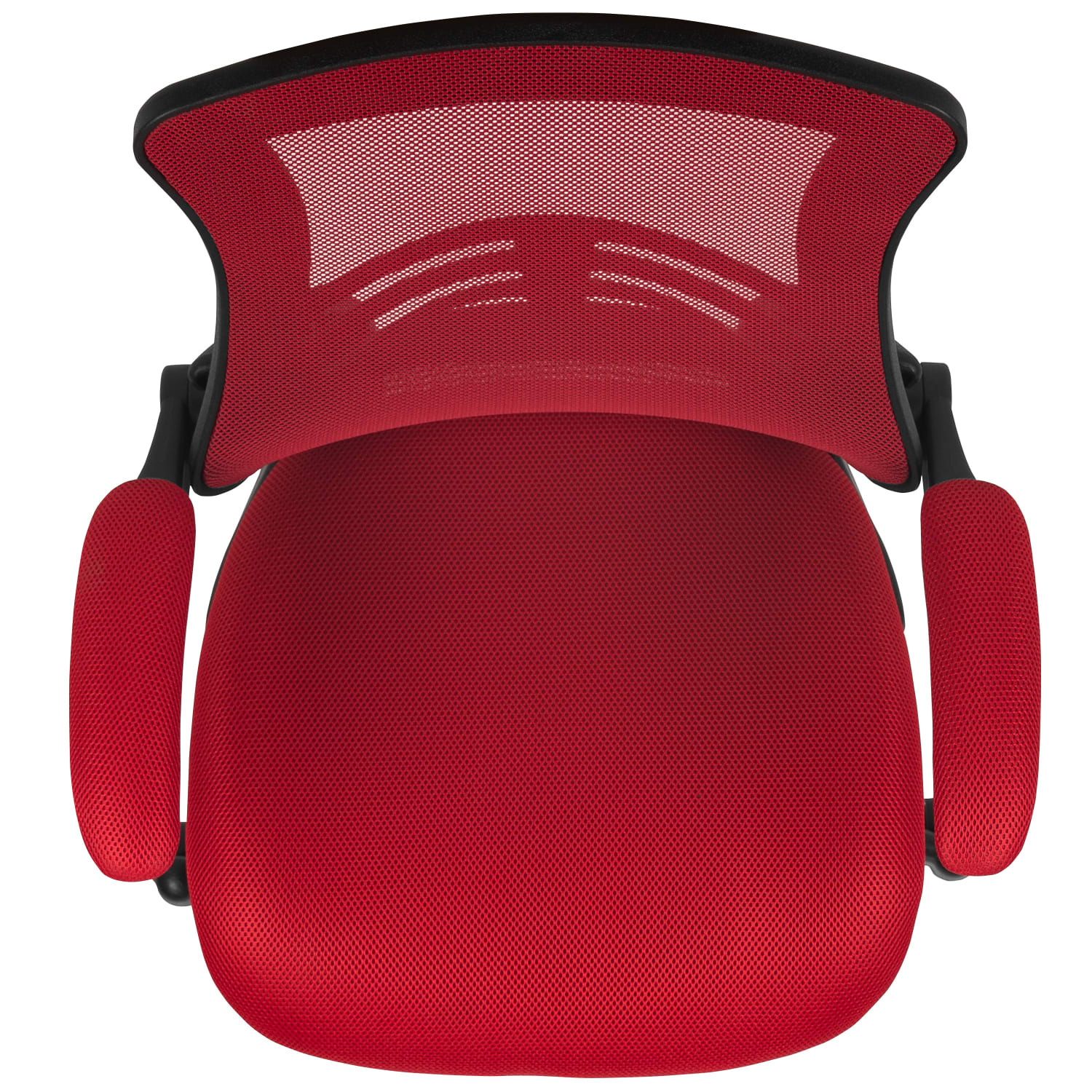 Flash Furniture Mesh Mid Back Swivel Task Chair With Flip Up Arms RedBlack PopularChairscom