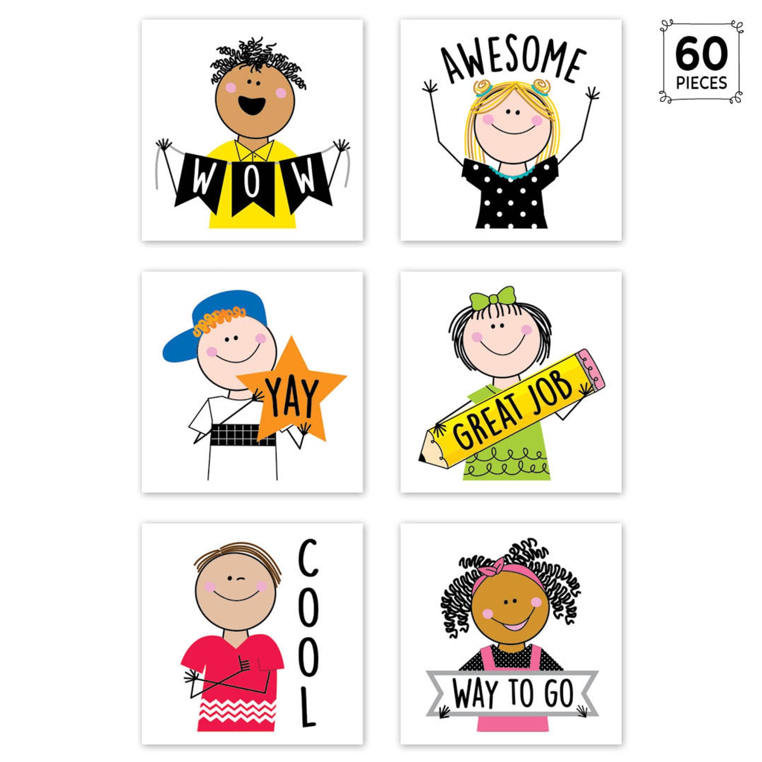 Creative Teaching Press Reward Stickers, 1-1/2in, Kids, 60 Stickers Per Pack, Set Of 6 Packs - Image 3