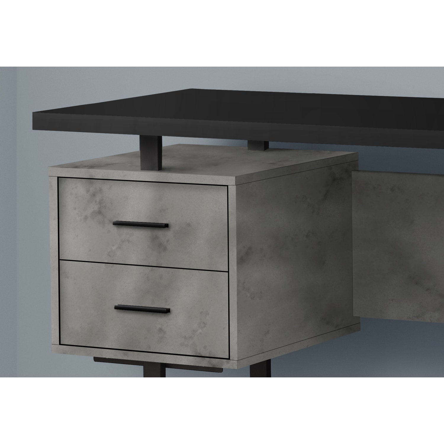 Monarch Specialties Violet 60inW Computer Desk, Black/Gray - Image 4