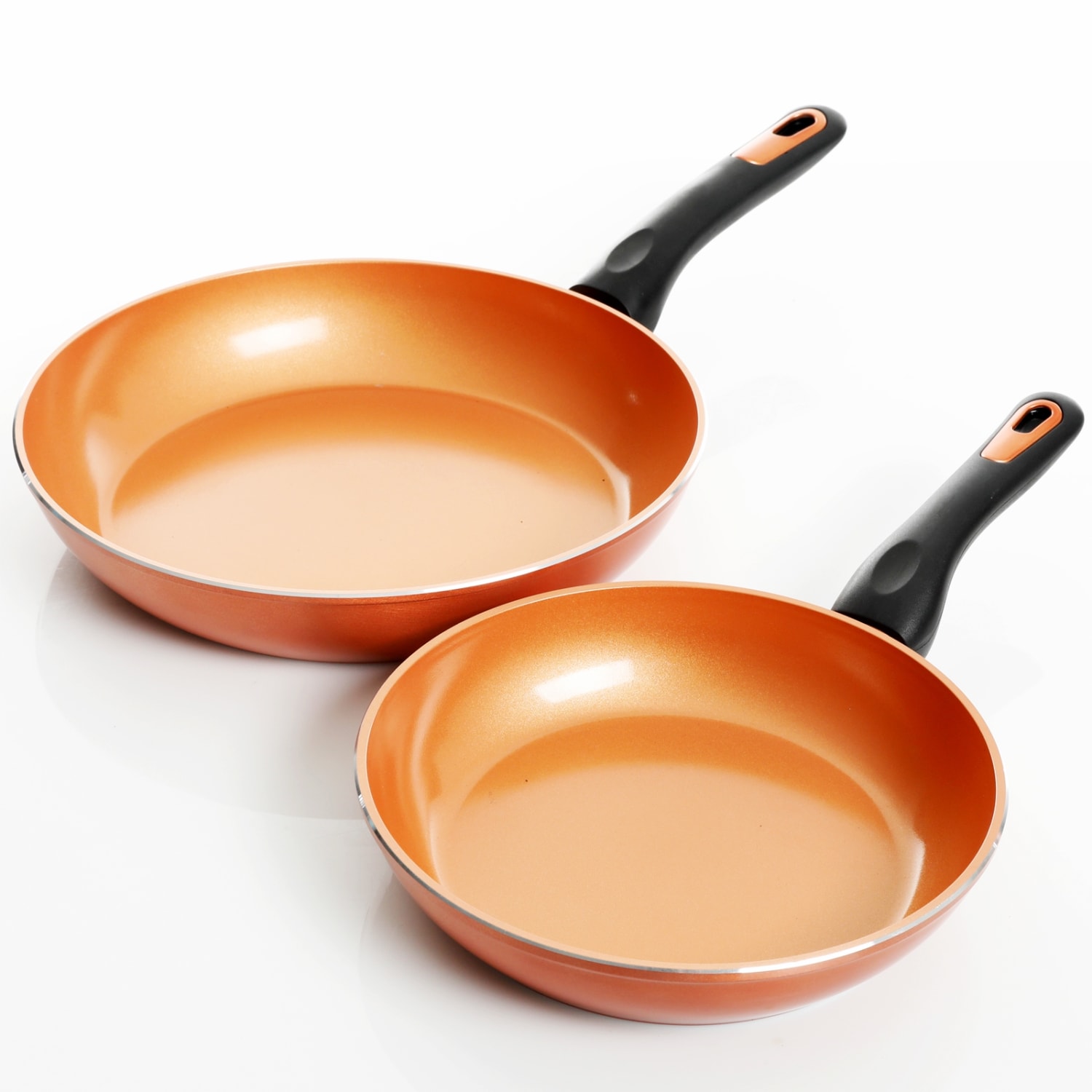 Gibson Home Hummington 2-Piece Aluminum Non-Stick Frying Pan Set, Copper - Image 3