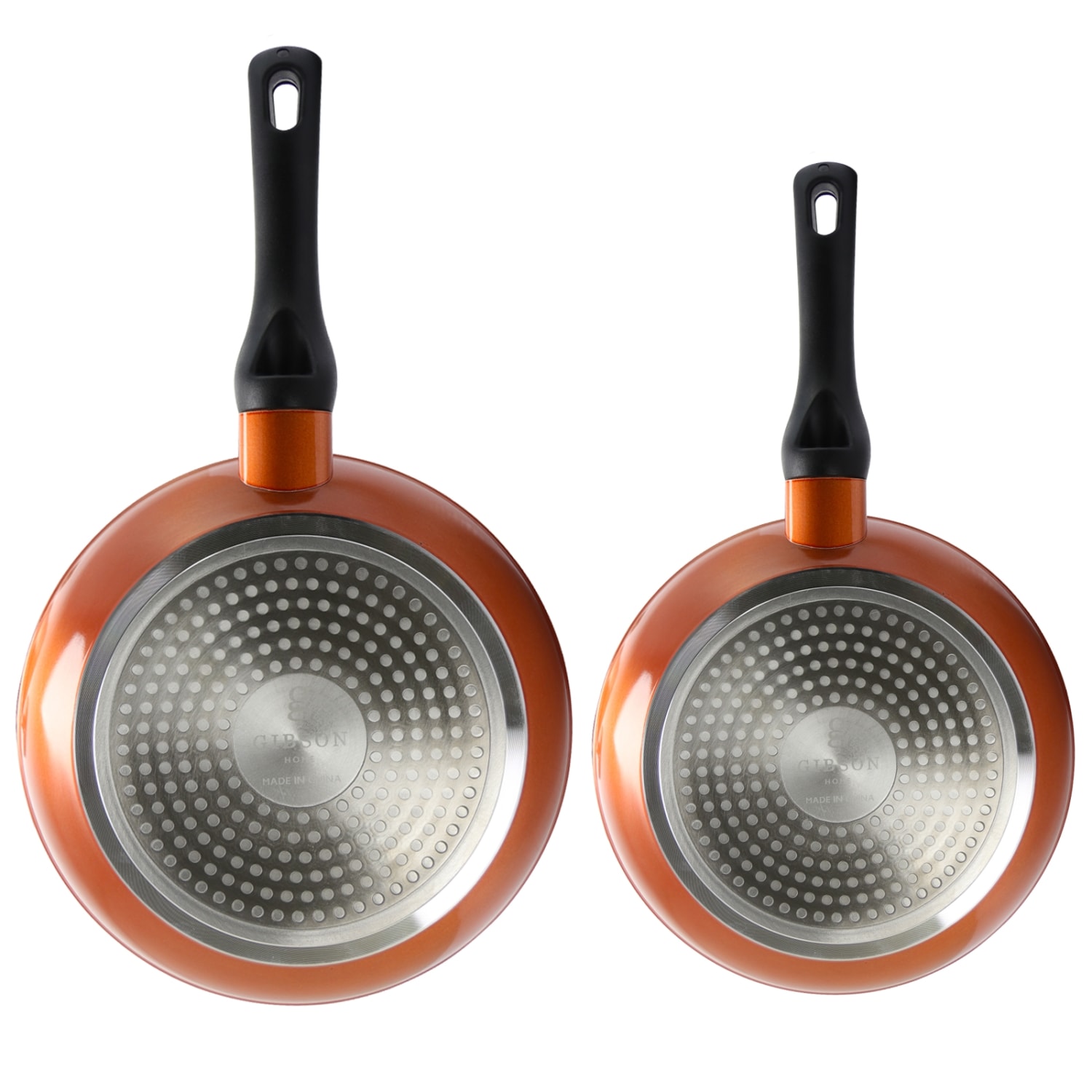 Gibson Home Hummington 2-Piece Aluminum Non-Stick Frying Pan Set, Copper - Image 6