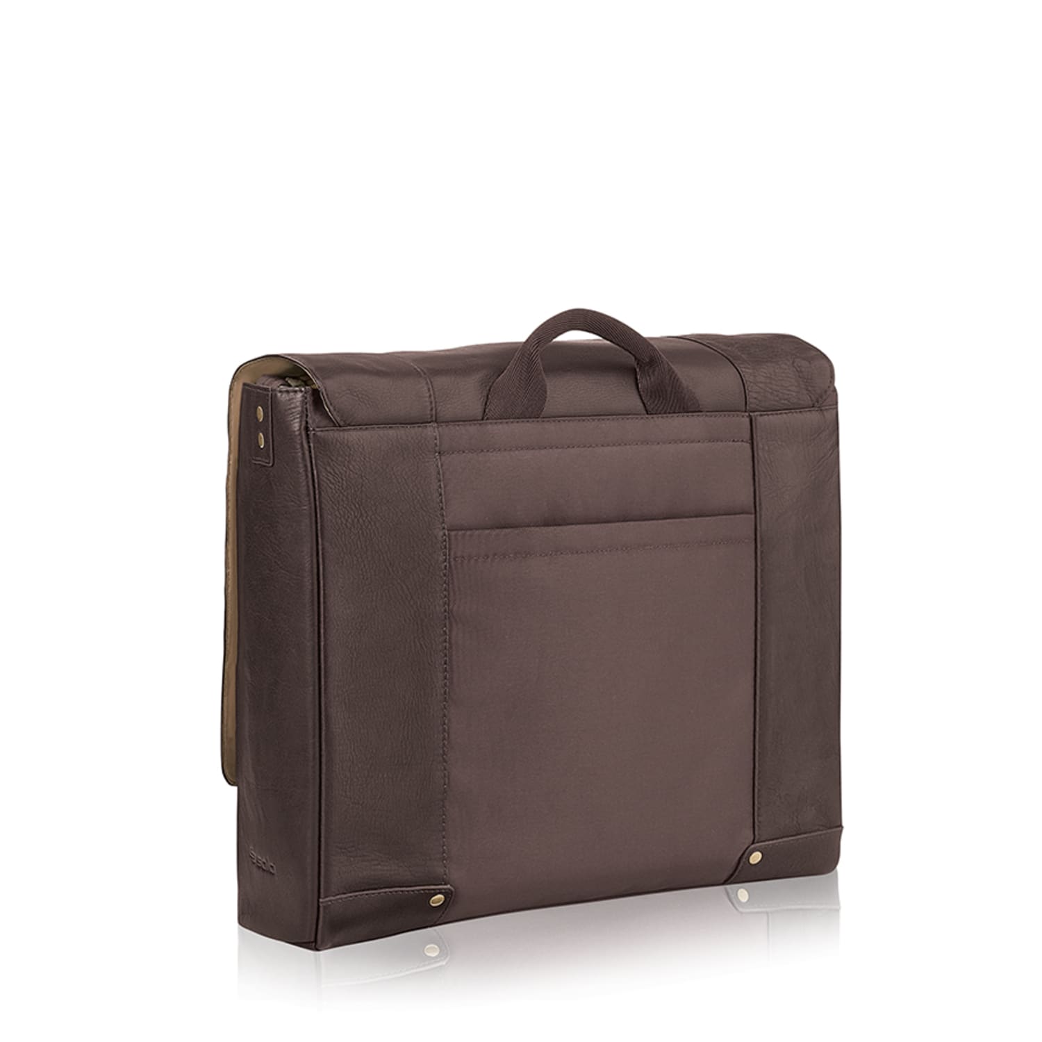 Solo New York Hudson Leather Messenger Bag For Laptops, Espresso - Image 6