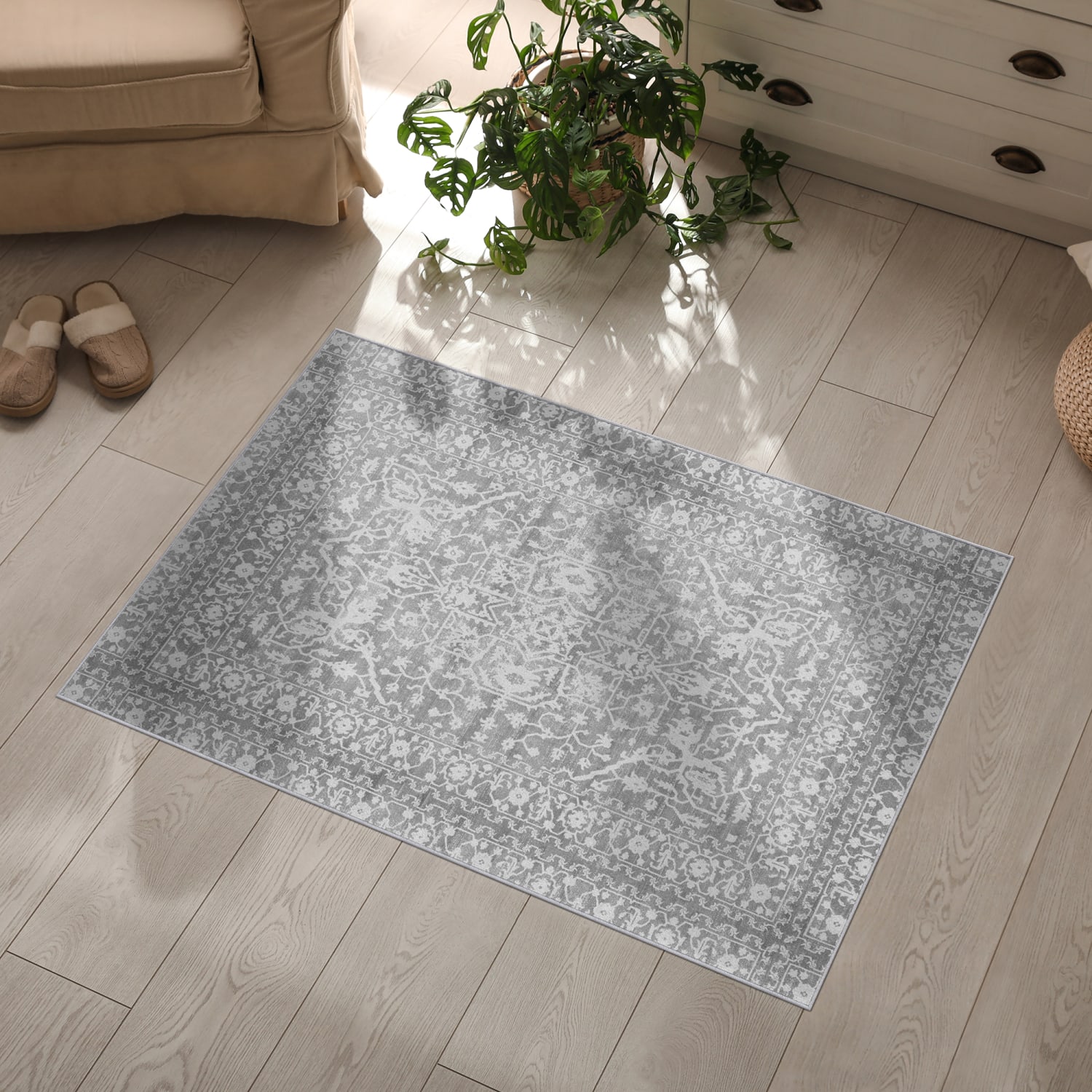 GelPro Nevermove Bella Area Rug, 36in x 60in, Gray - Image 3