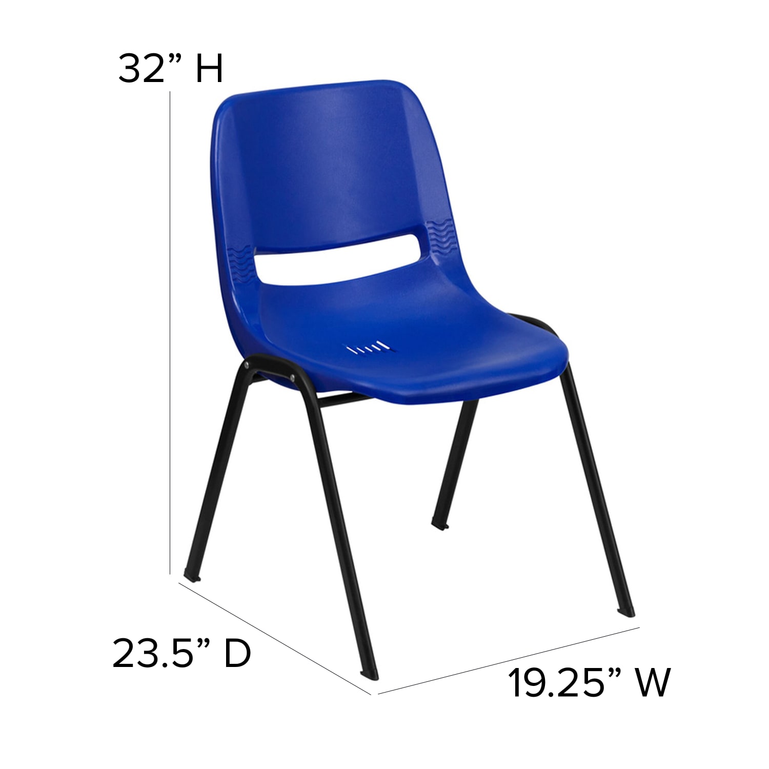 Flash Furniture HERCULES Series Ergonomic Shell Stack Chair BlueBlack PopularChairscom