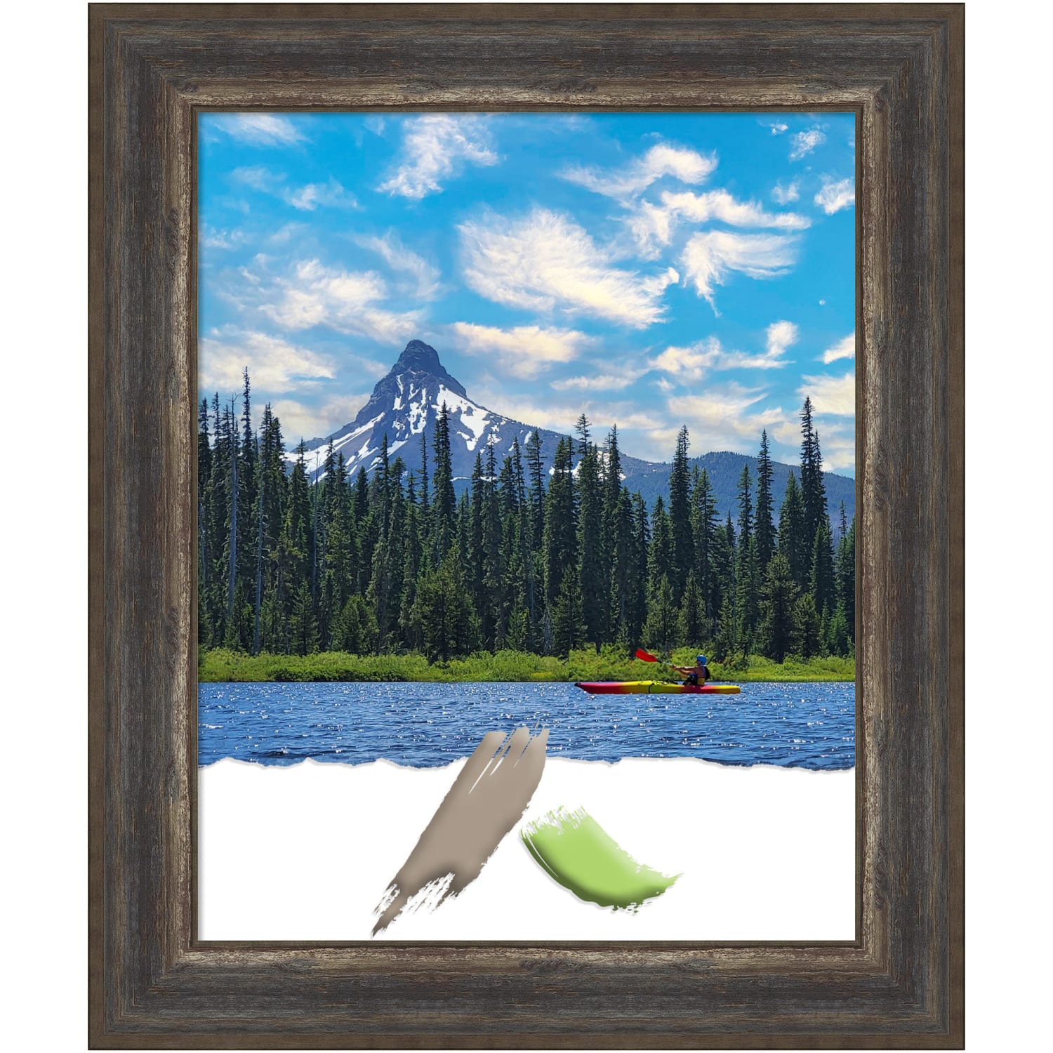 Amanti Art Alta Picture Frame, 21in x 25in, Opening Size 16in x 20in, Rustic Char