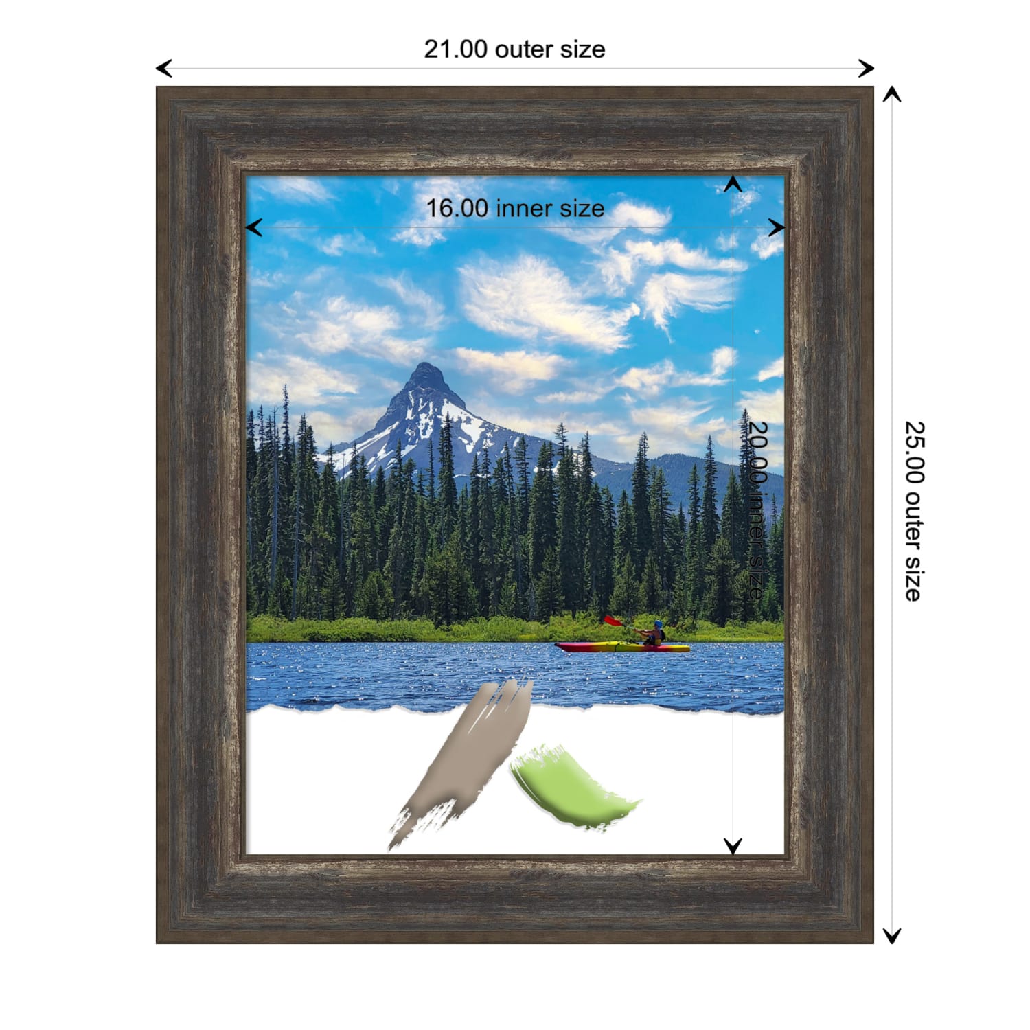 Amanti Art Alta Picture Frame, 21in x 25in, Opening Size 16in x 20in, Rustic Char - Image 5