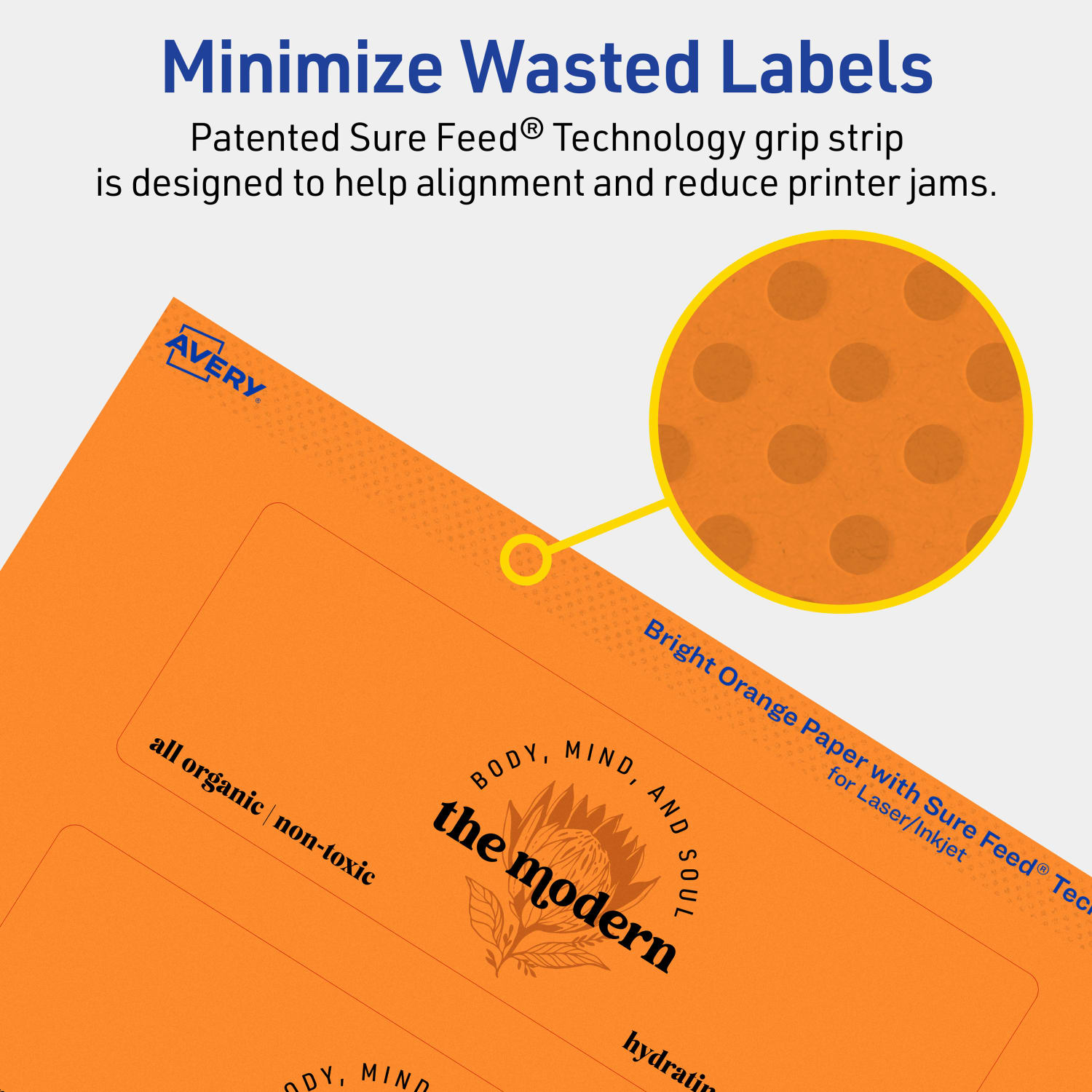 Avery Print-To-The-Edge Labels With Sure Feed Technology And Easy Peel, 94242-BOP40, Rectangle, 2in x 6in, Matte Bright Orange, Pack of 160 - Image 5