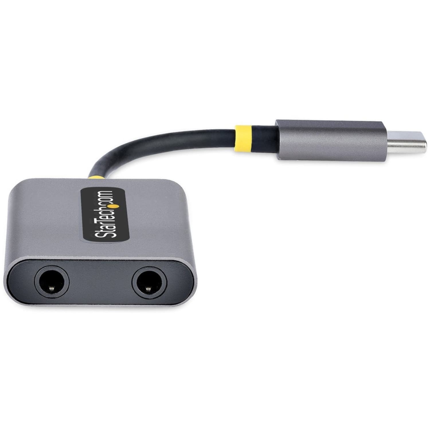 StarTech.com USB-C Headphone Splitter, USB Type C Dual Headset Adapter w/Mic Input, USB C to 3.5mm Audio Adapter/Earphone Dongle/Aux Jack - Image 4