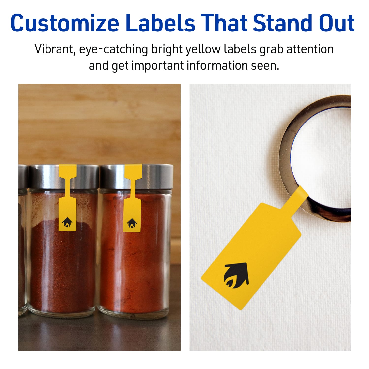 Avery Printable Labels With Sure Feed Technology, 94749-BYP20, Barbell, 1/2in x 2-1/2in, Matte Bright Yellow, Pack of 900 - Image 4