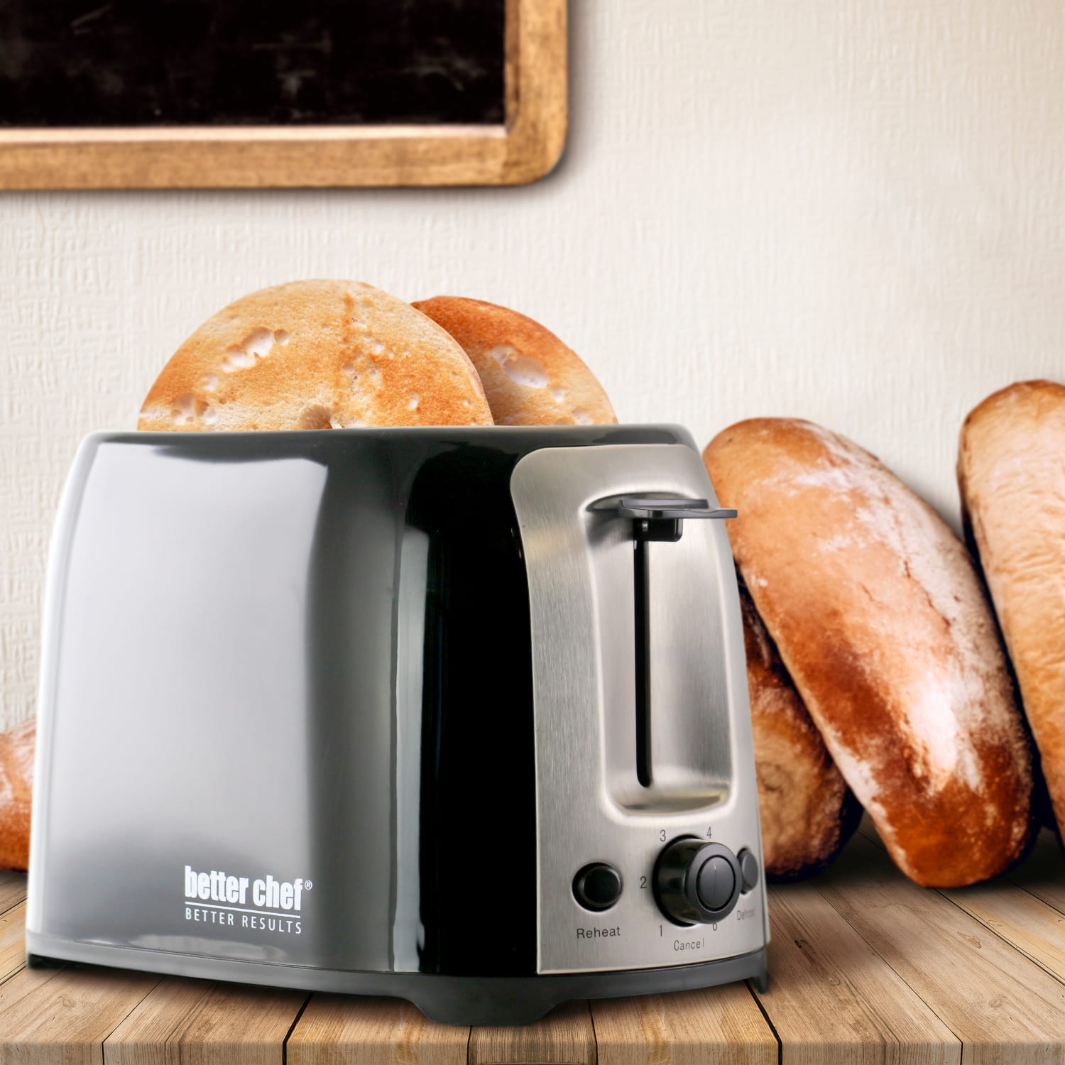 Better Chef 2-Slice Toaster, Extra-Wide-Slot, Black - Image 5