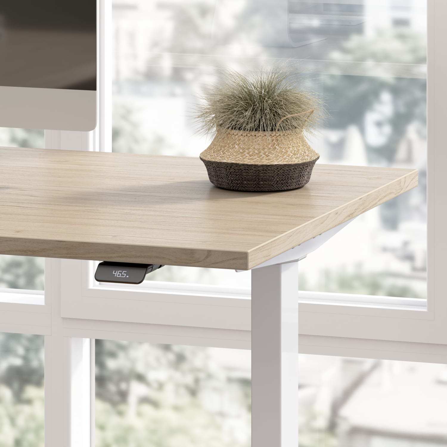 Bush Business Furniture Move 60 Series 48inW Height Adjustable Standing Desk, Natural Elm/Cool Gray Metallic, Standard Delivery - Image 5