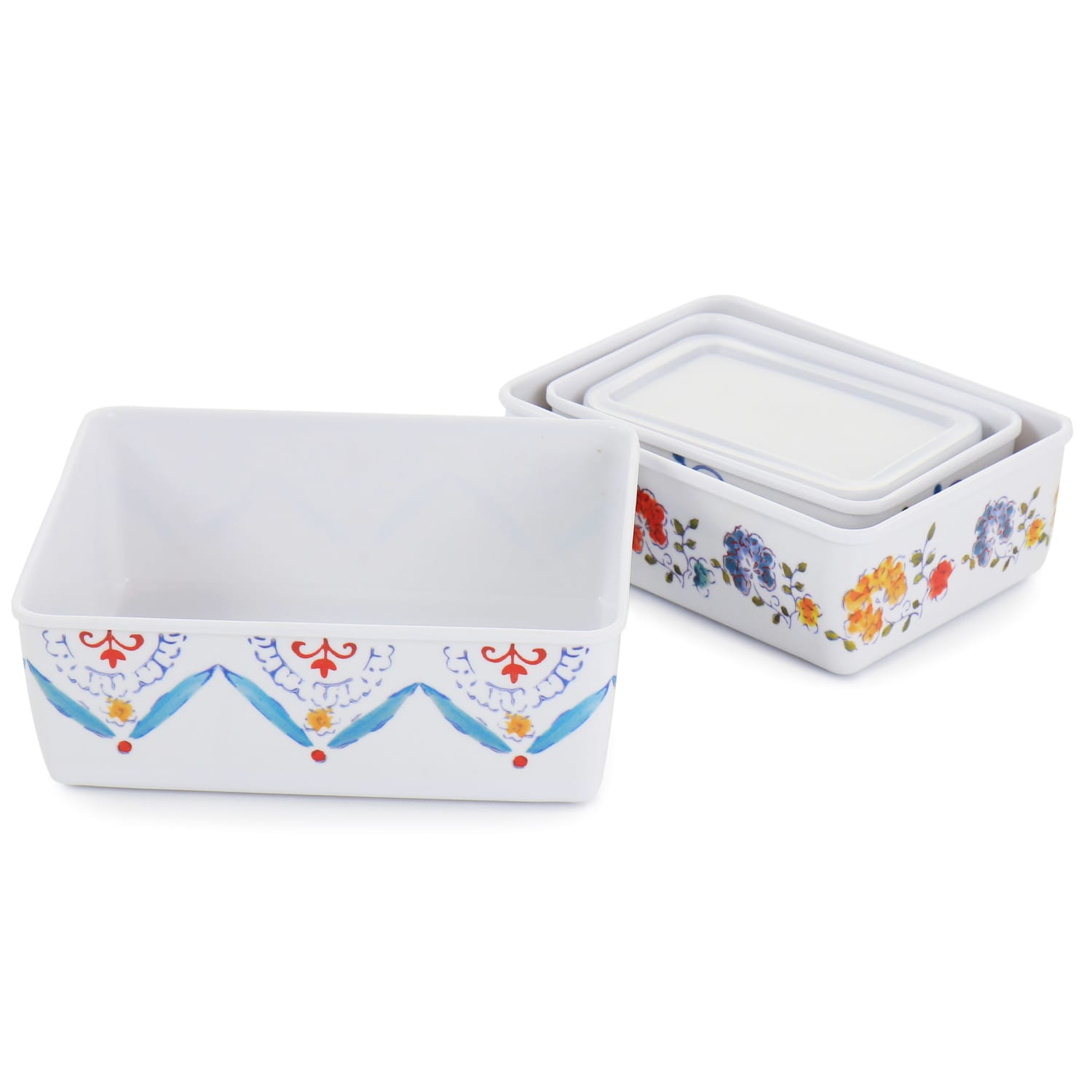 Gibson Home 8-Piece Anaya Rectangular Nesting Food Storage Set, 2-1/2inH x 5-1/2inW x 6-3/4inD - Image 6
