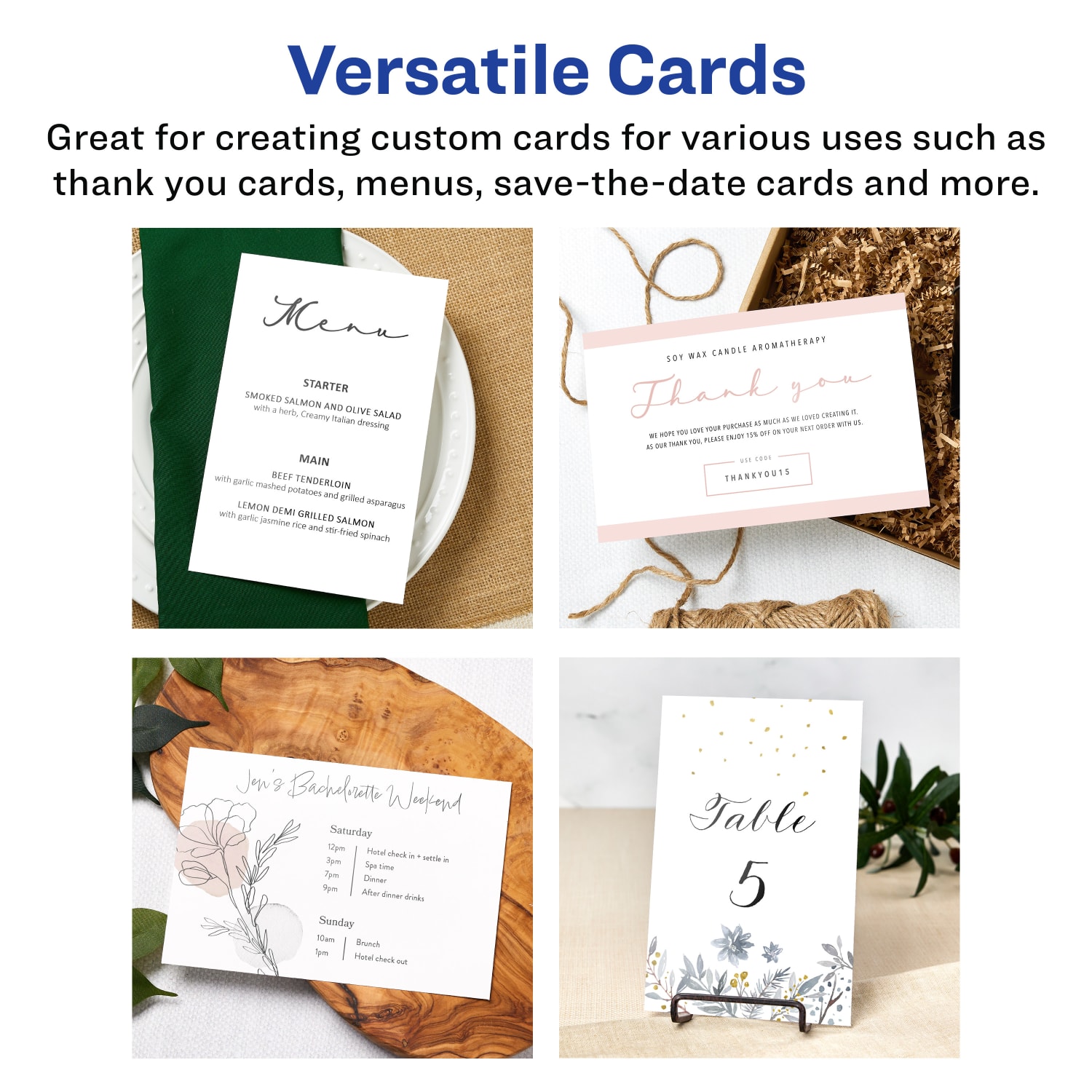 Avery Printable Invitation Cards, Rectangle, 5.5in x 8.5in, Matte White, Pack Of 100 - Image 3