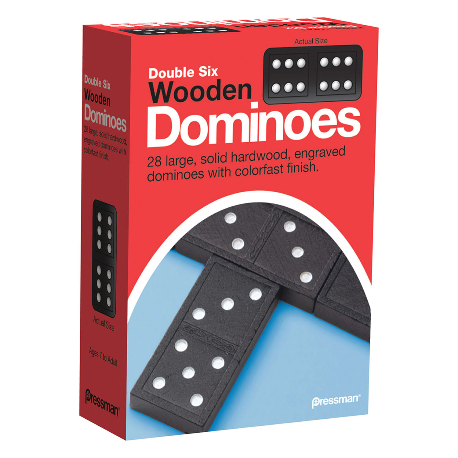 Pressman Toys Double Six Wooden Dominoes Games, Grade 2 to 12, Pack Of 6 Games - Image 3