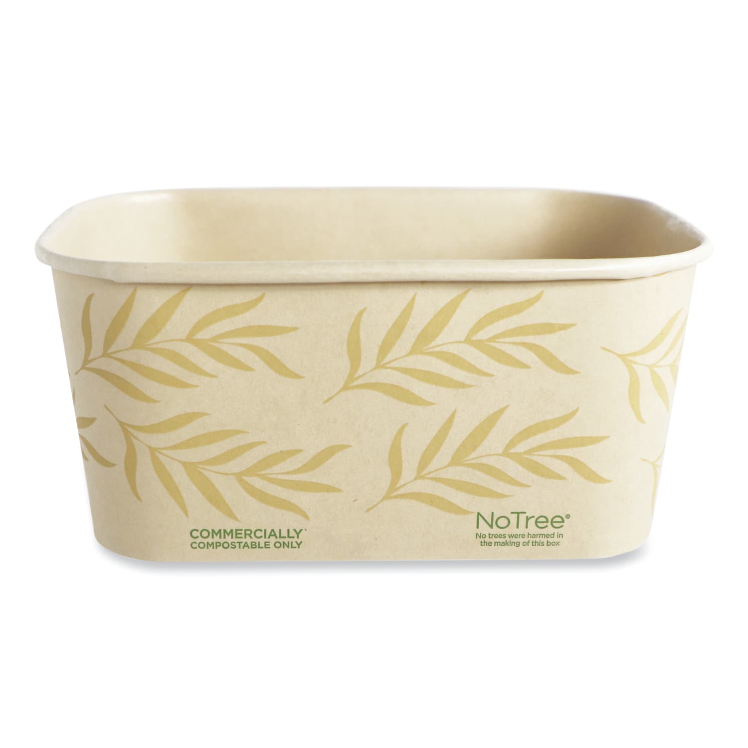 World Centric NoTree Rectangular Takeout Containers, 32 Oz, Natural, Carton Of 300 Containers