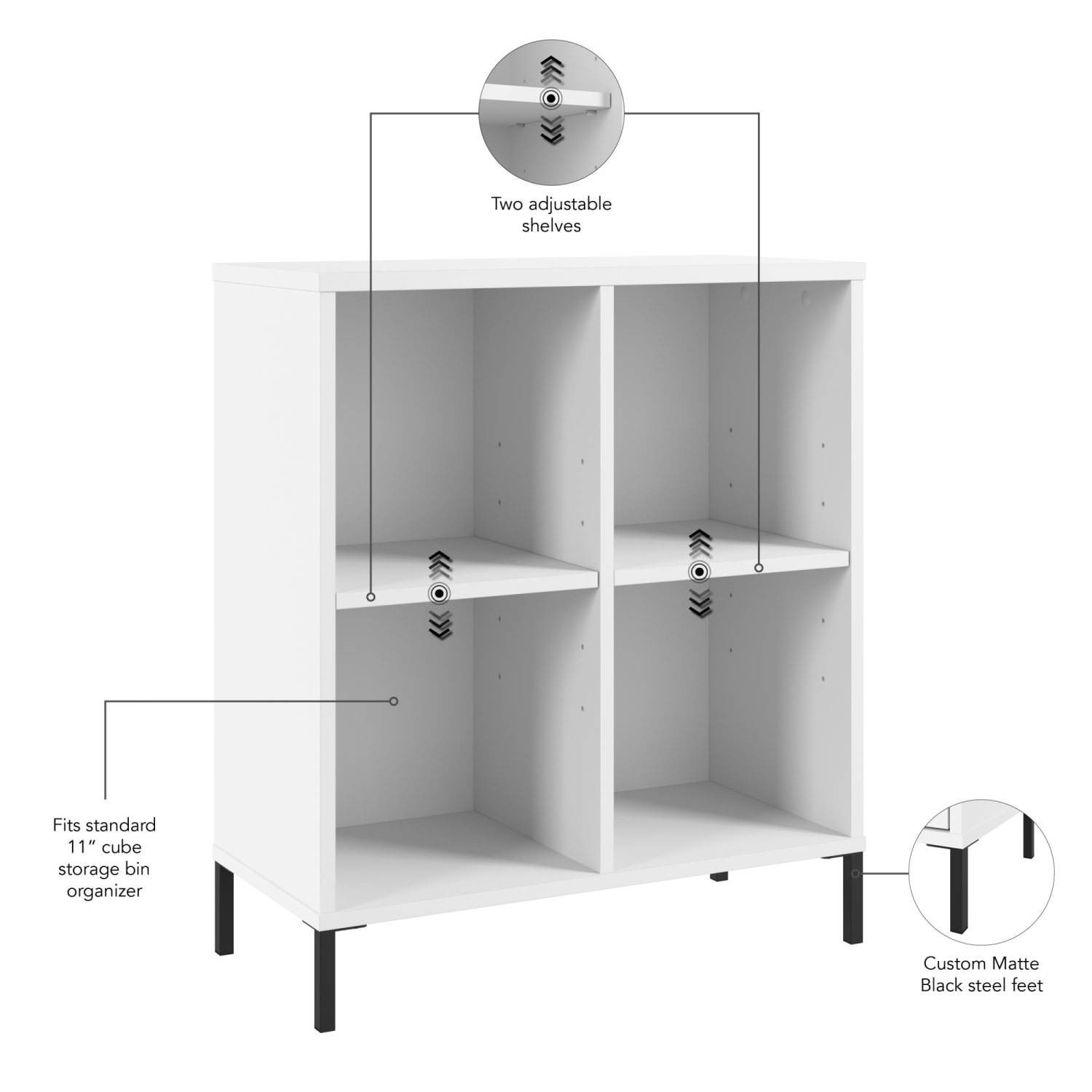 Bush Furniture Essence 30inH 4-Cube Organizer, White, Standard Delivery - Image 4