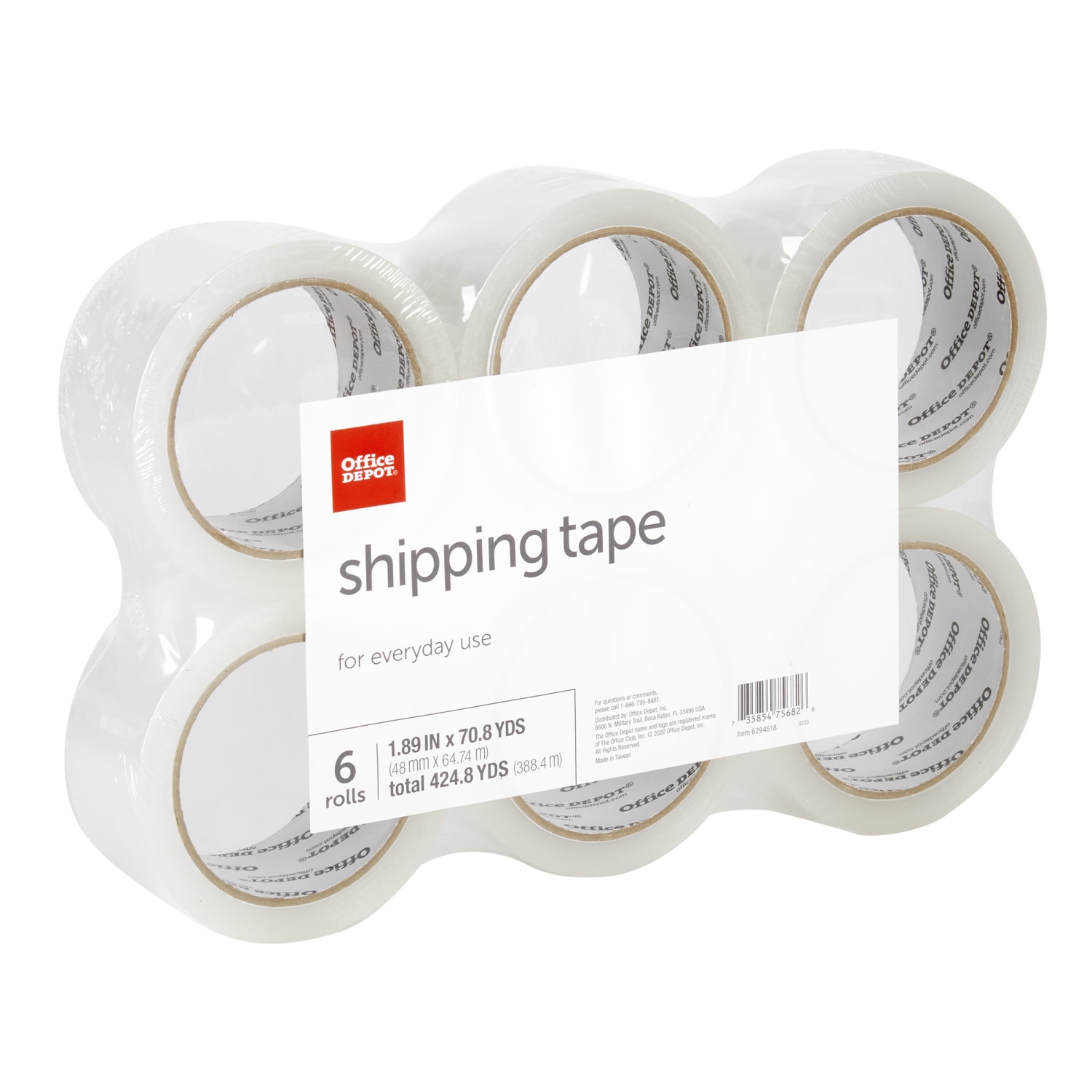 Office Depot Brand Shipping Packing Tape, 1.89in x 70.8 Yd, Clear, Pack Of 6 Rolls - Image 3