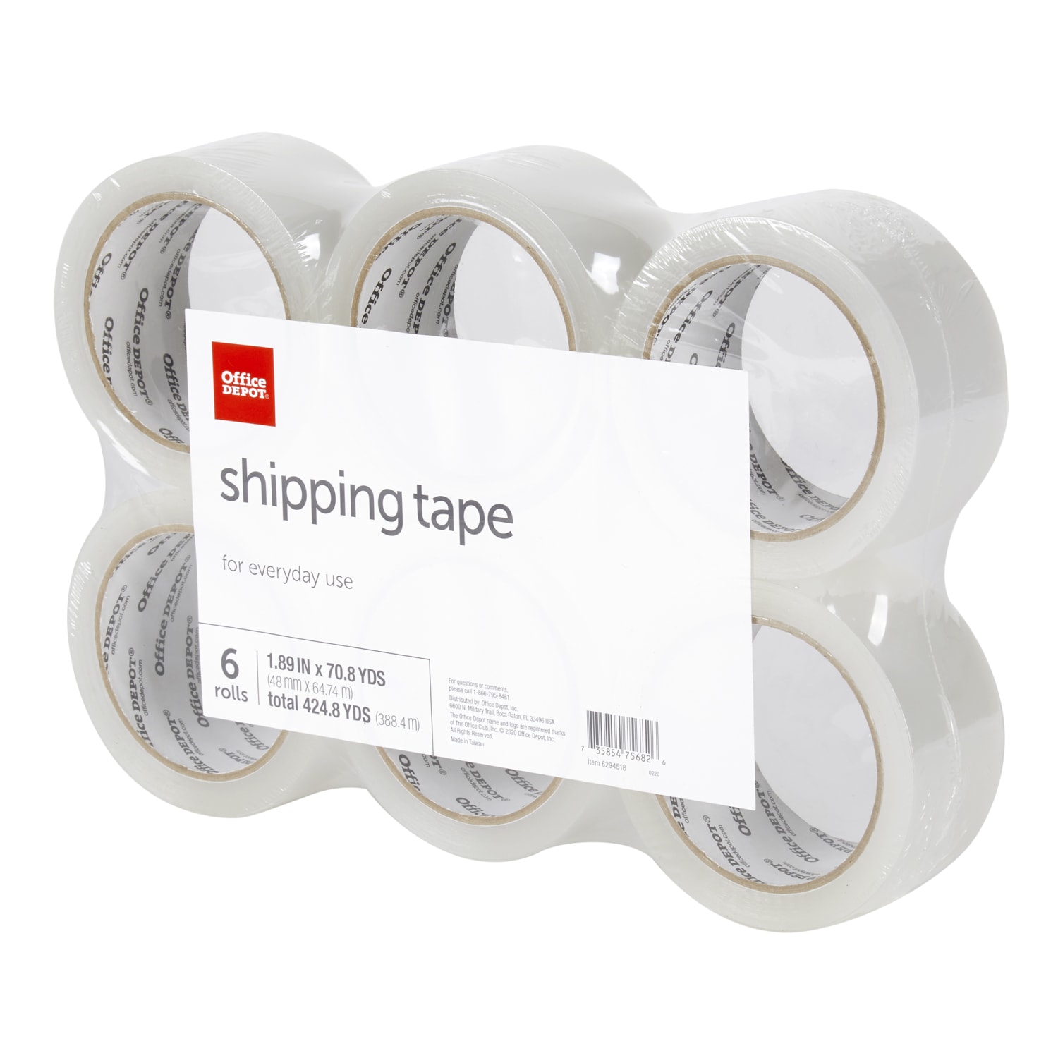 Office Depot Brand Shipping Packing Tape, 1.89in x 70.8 Yd, Clear, Pack Of 6 Rolls - Image 4