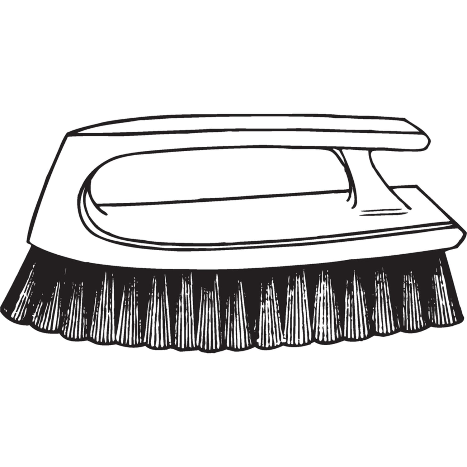 Rubbermaid Commercial Iron Handle Scrub Brush - Polypropylene Bristle - 6in Brush Face - Plastic Handle - Navy, Yellow - 12 / Carton - Image 4