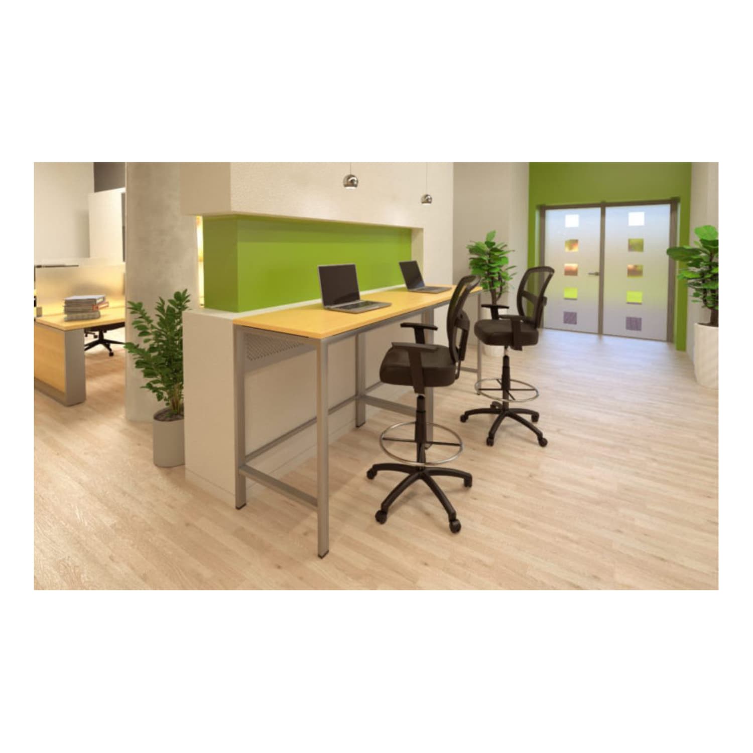 Boss Office Products Contract Mesh Drafting Stool BlackGray PopularChairscom
