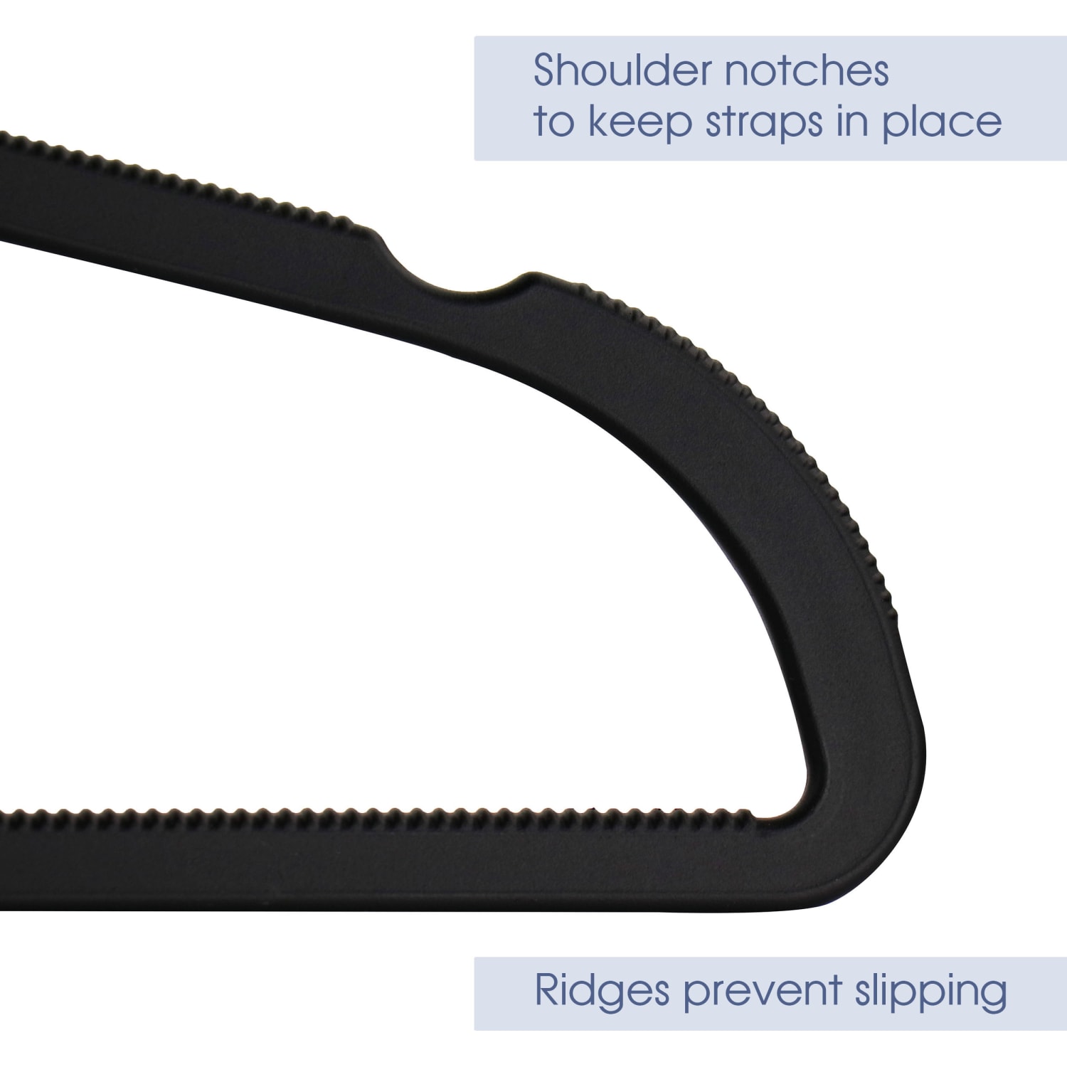 Elama Home Rubber Non-Slip Hangers, Adult, Black, Pack Of 30 - Image 4