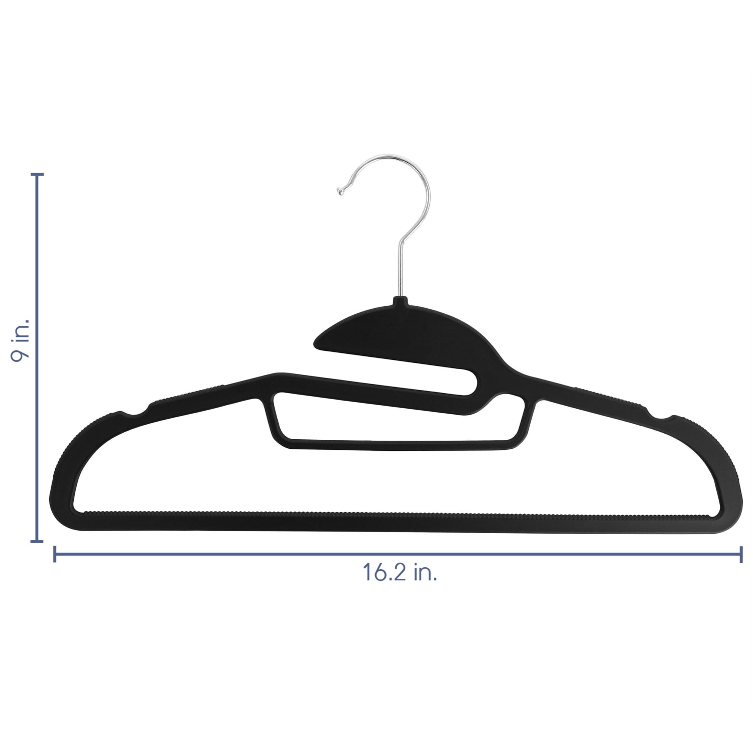 Elama Home Rubber Non-Slip Hangers, Adult, Black, Pack Of 30 - Image 6