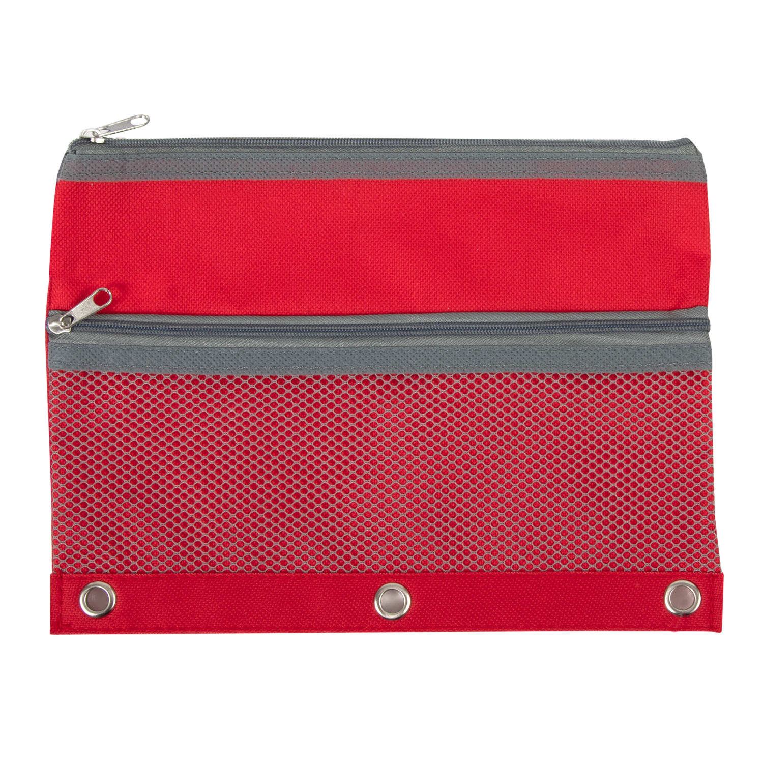 Trailmaker 3-Ring Binder Pencil Cases With Mesh Pockets, 7in x 9-13/16in, Assorted Colors, Pack Of 100 Cases - Image 4