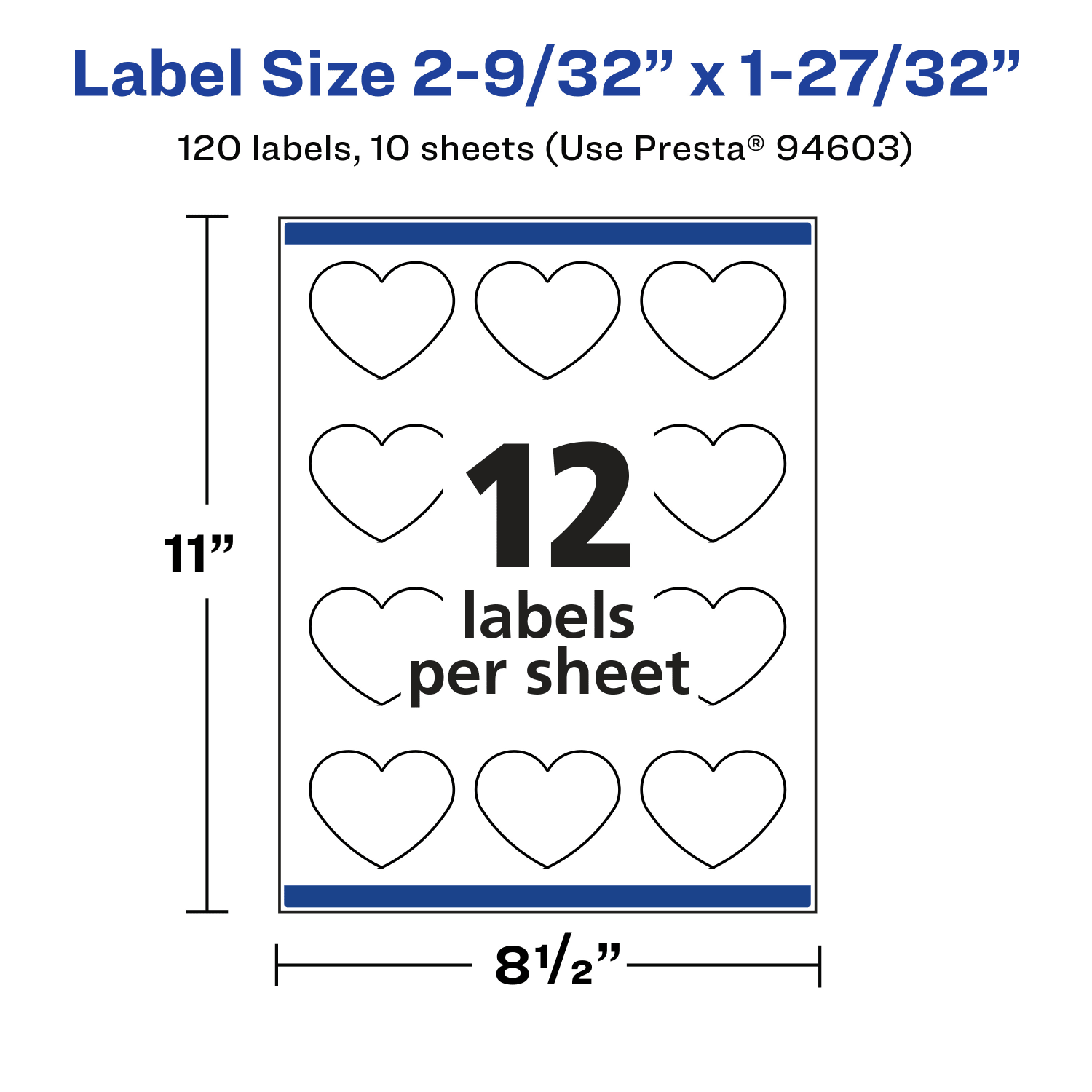 Avery Permanent Labels With Sure Feed, 94603-CMF10, Heart, 2-9/32in x 1-27/32in, Matte Clear, Pack Of 120 - Image 6