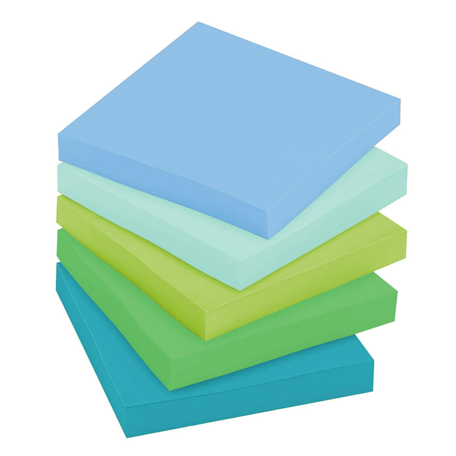 Post-it Recycled Super Sticky Notes, 12 Pads, 3 in x 3 in, 2x the Sticking Power, School Supplies and Office Products, Sticky Notes for Vertical Surfaces, Monitors, Walls and Windows, Oasis Collection - Image 3