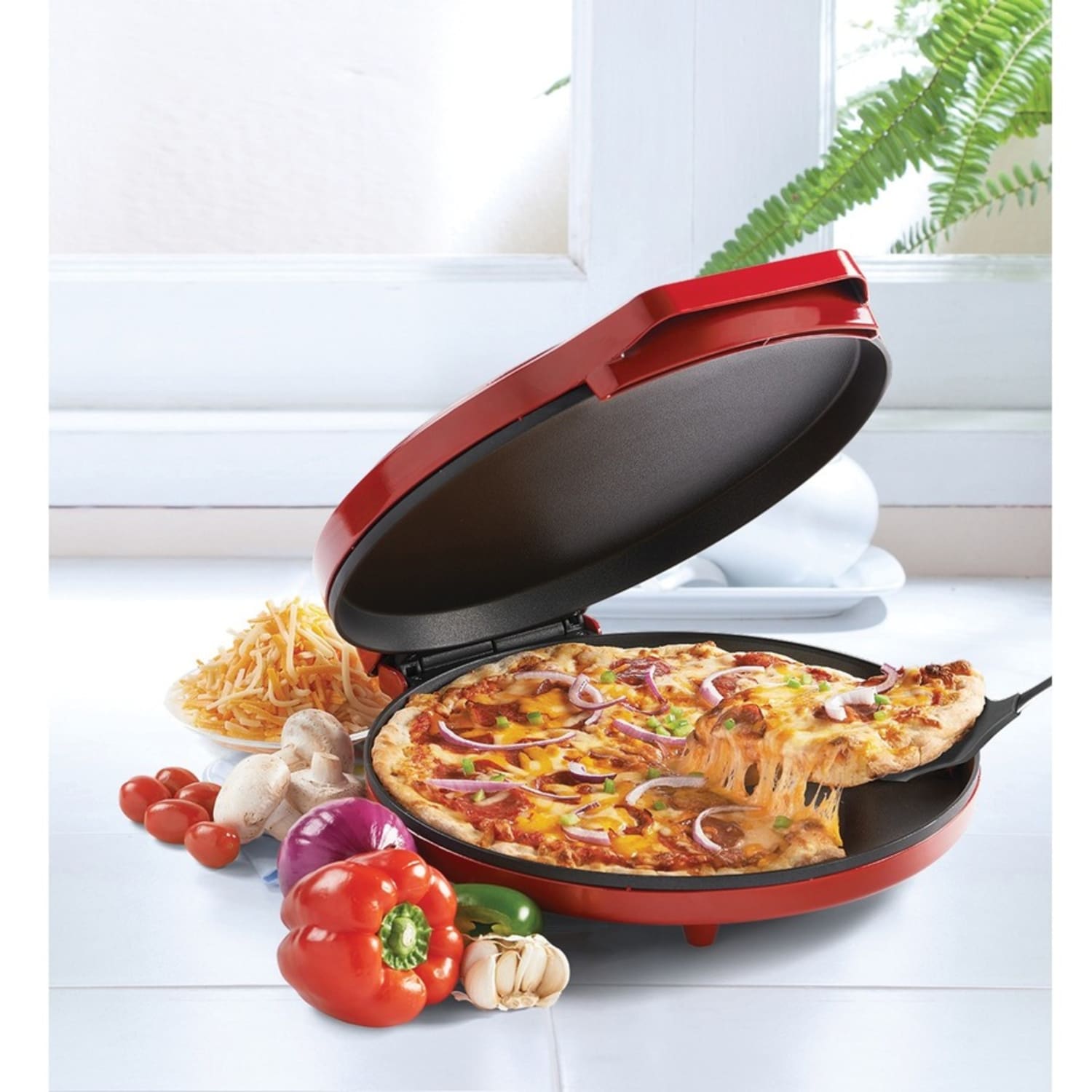 Betty Crocker Pizza Maker, Red - Image 6