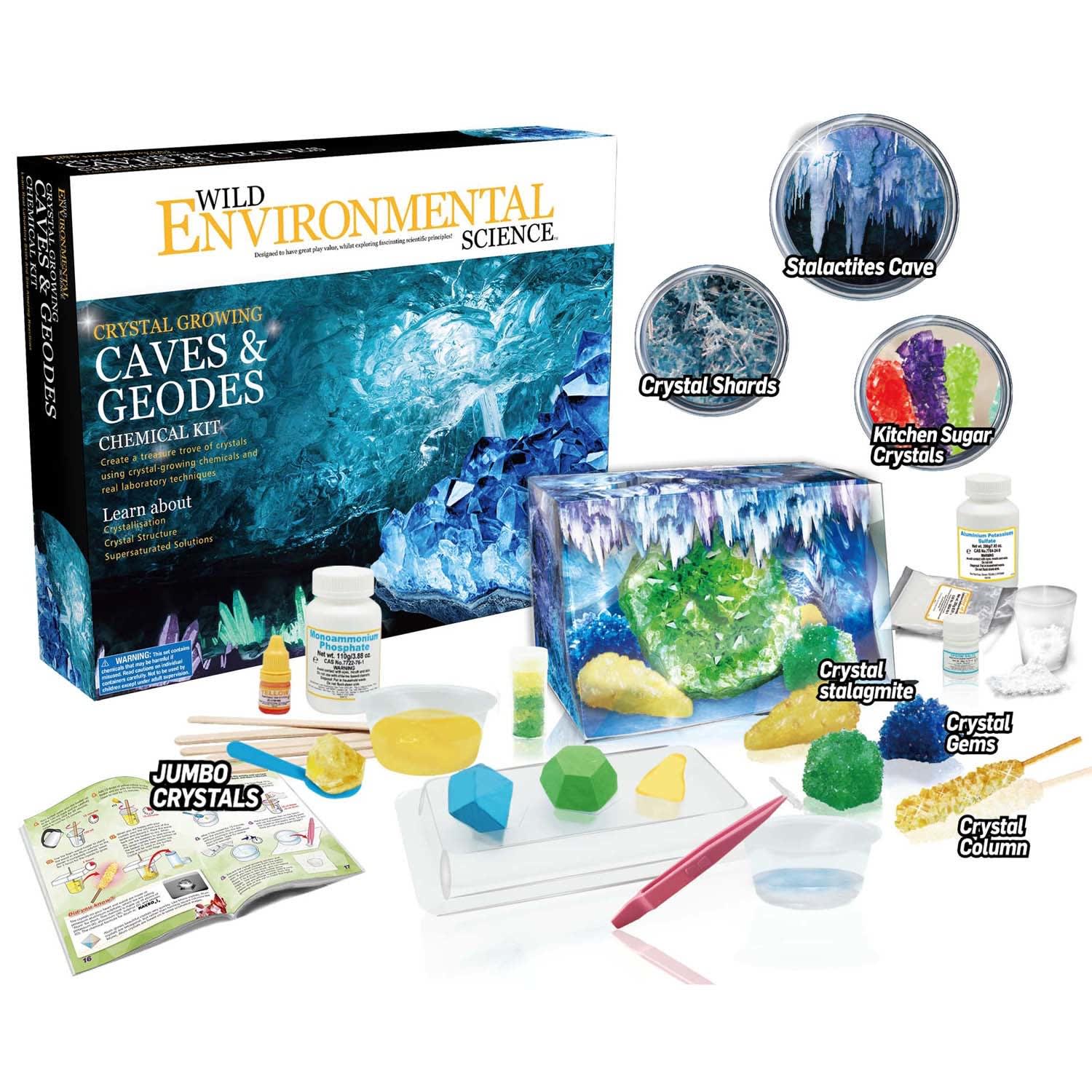 WILD ENVIRONMENTAL SCIENCE Crystal Growing Caves and Geodes Science Kit, Multicolor, Grade 3 To 12 - Image 3