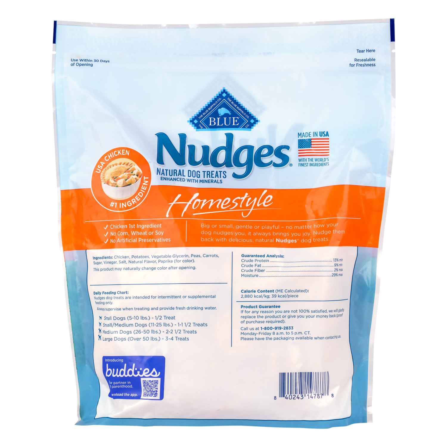 Blue Buffalo Nudges Homestyle Natural Dog Treats, Chicken Pot Pie, 40 Oz - Image 3