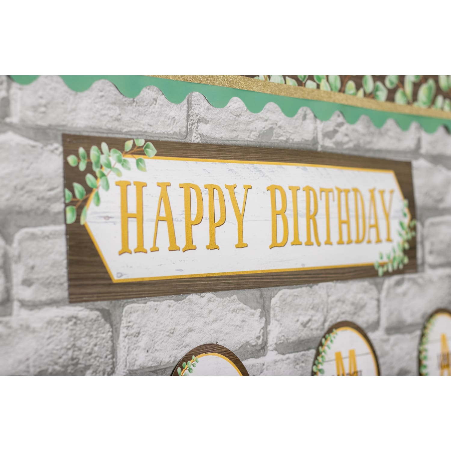 Teacher Created Resources Eucalyptus Happy Birthday Bulletin Board Set, Multicolor, Set Of 70 Pieces - Image 5
