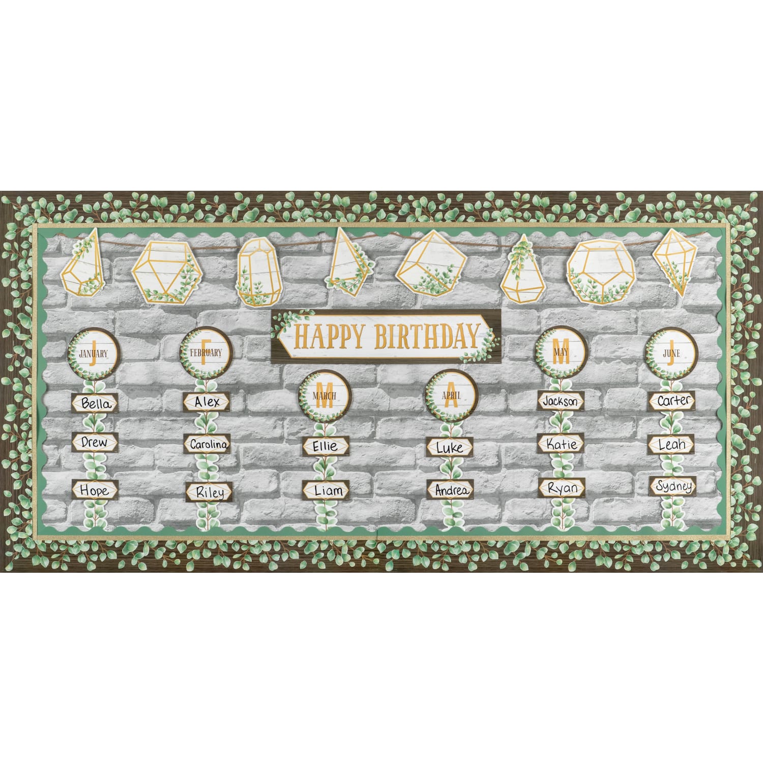 Teacher Created Resources Eucalyptus Happy Birthday Bulletin Board Set, Multicolor, Set Of 70 Pieces - Image 6