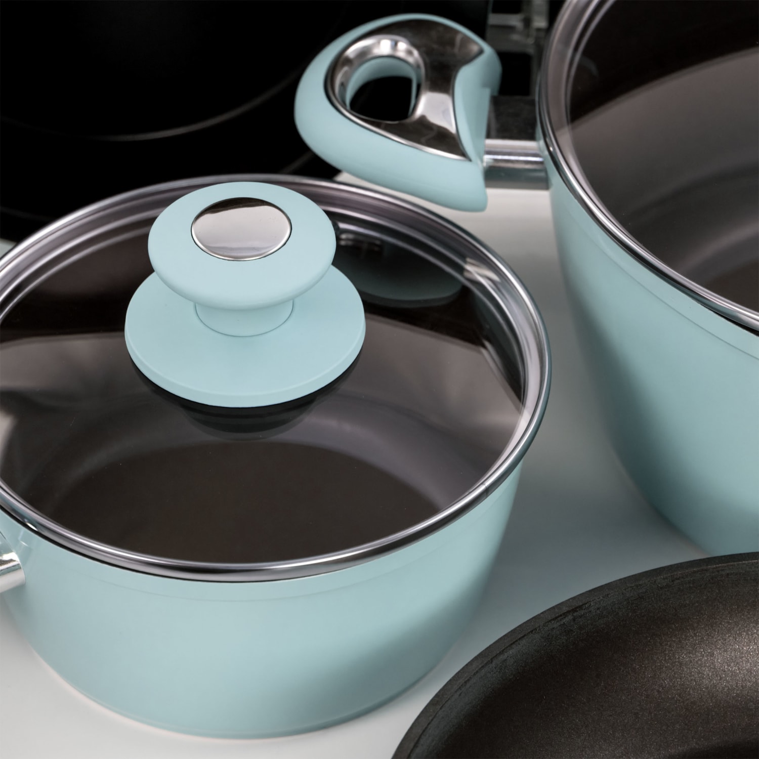 Oster Lynhurst 12-Piece Aluminum Cookware Set, Blue - Image 6