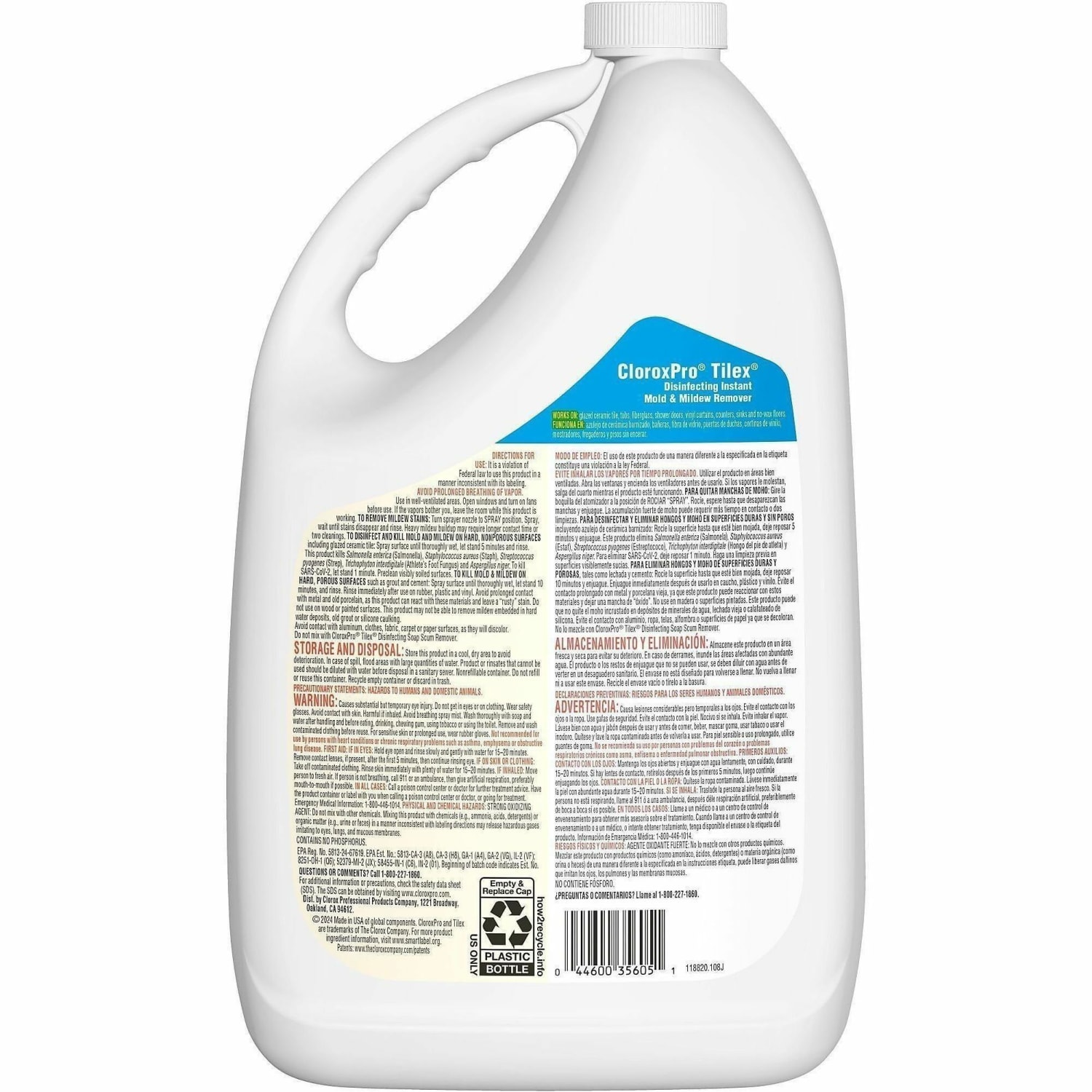 Clorox Tilex Mildew Remover, Unscented, 128 Oz Bottle, Case Of 4 - Image 6