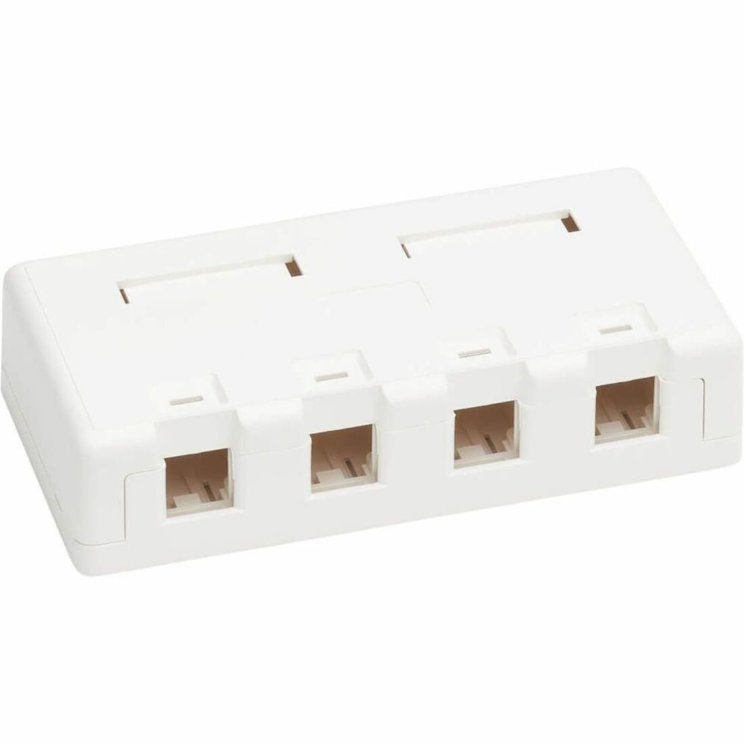 Eaton Tripp Lite Series Surface-Mount Box for Keystone Jacks, 4 Ports, White, TAA, N082004WH