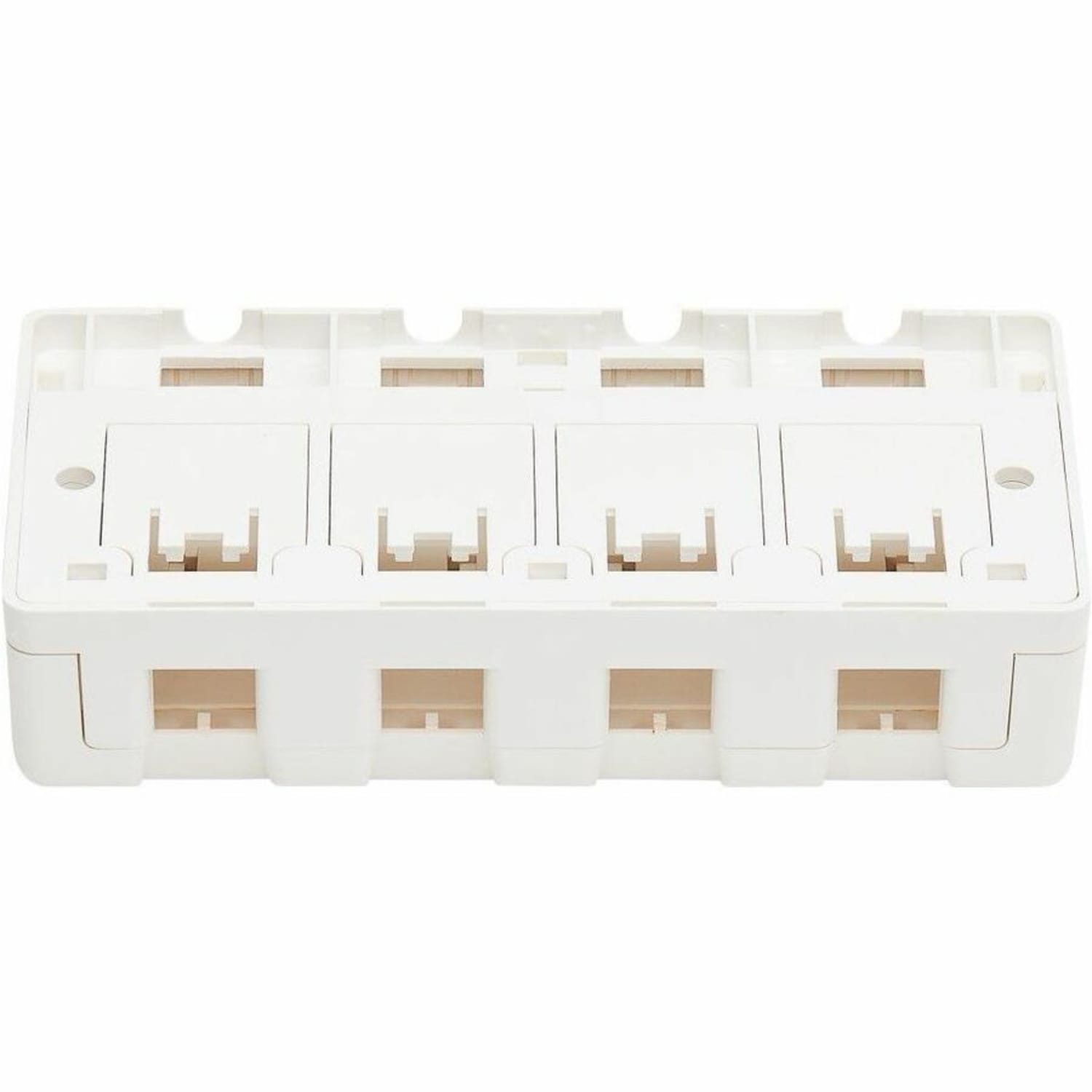 Eaton Tripp Lite Series Surface-Mount Box for Keystone Jacks - 4 Ports, White, TAA - 4 x Total Number of Socket(s) - White - Acrylonitrile Butadiene Styrene (ABS) - TAA Compliant - Image 3