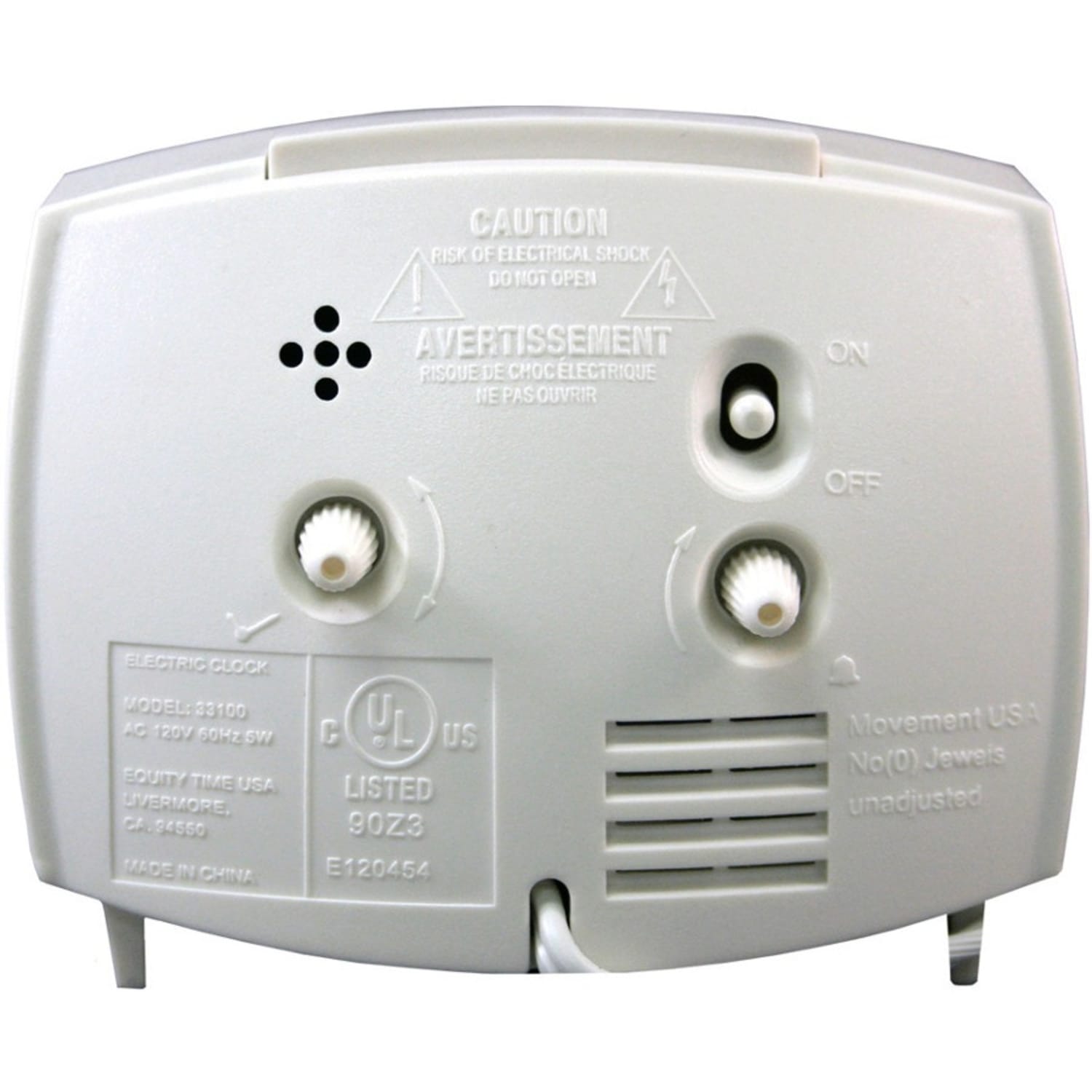 La Crosse Technology 33100 Electric Analog Alarm Clock - Analog - Electric - White Case - Image 6