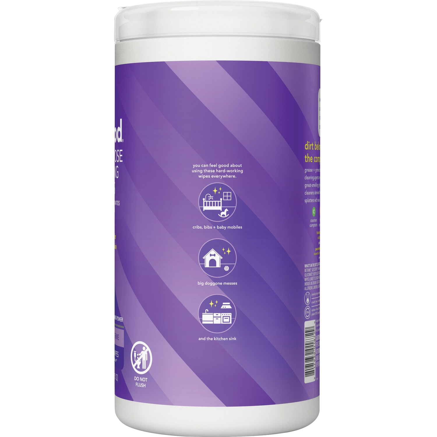 Method Plant-Based Cleaning Wipes, French Lavender Scent, 4in x 4in, 70 Wipes Per Tub - Image 3