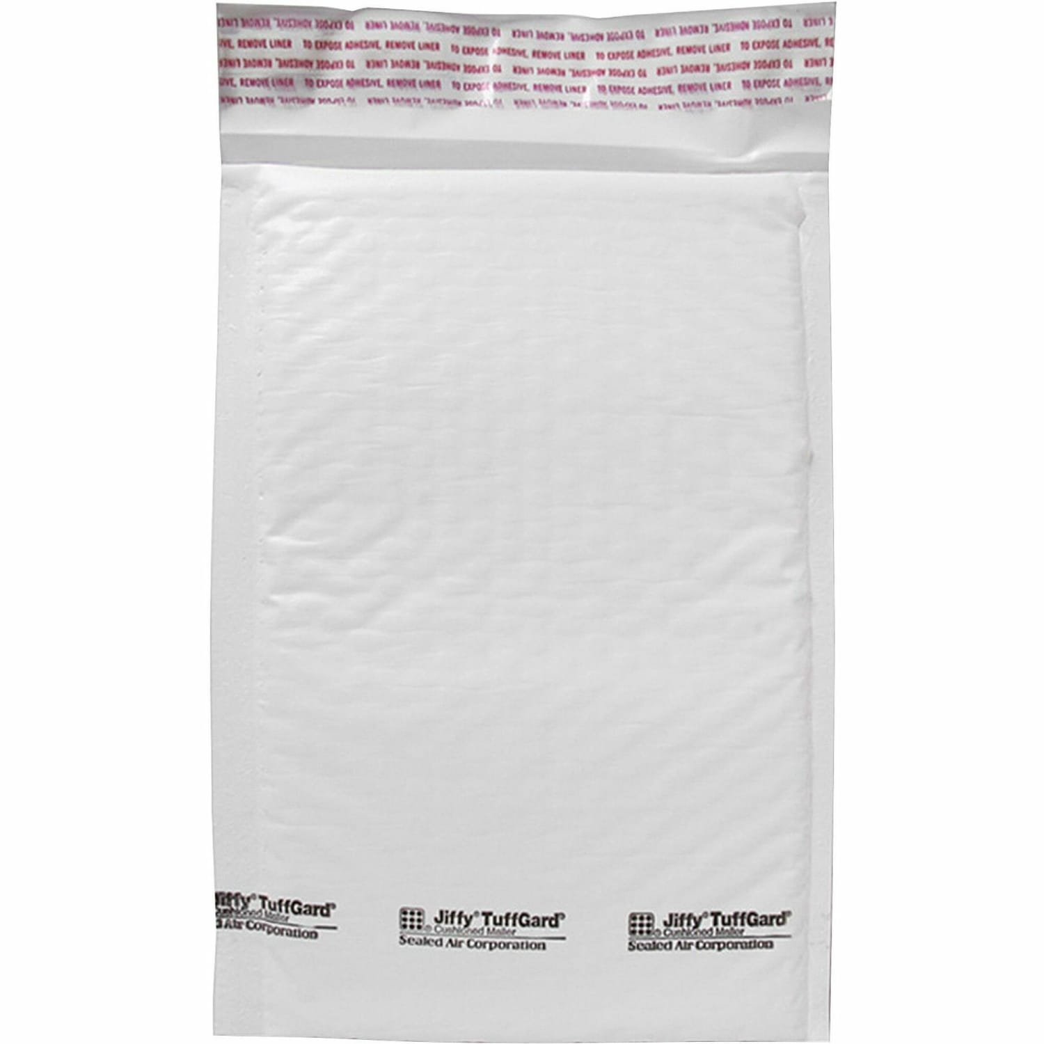 Sealed Air Tuffgard Premium Cushioned Mailers - Bubble - #0 - 6in Width x 10in Length - Peel & Seal - Poly - 25 / Carton - White